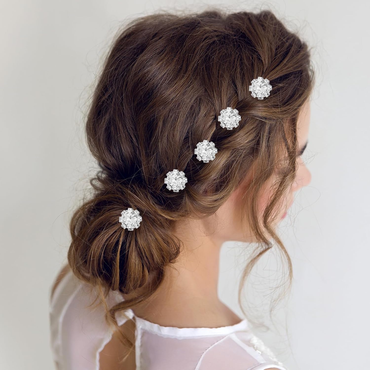 30Pcs 12mm Rhinestone Buttons Flatback Crystal Flower Buttons ‌Glitter‌ Decorative Buttons Silver Brooch Embellishments for Crafts Clothes Wedding Bouquet Socks Charms Bags Shoes DIY Jewelry Making - Image 4