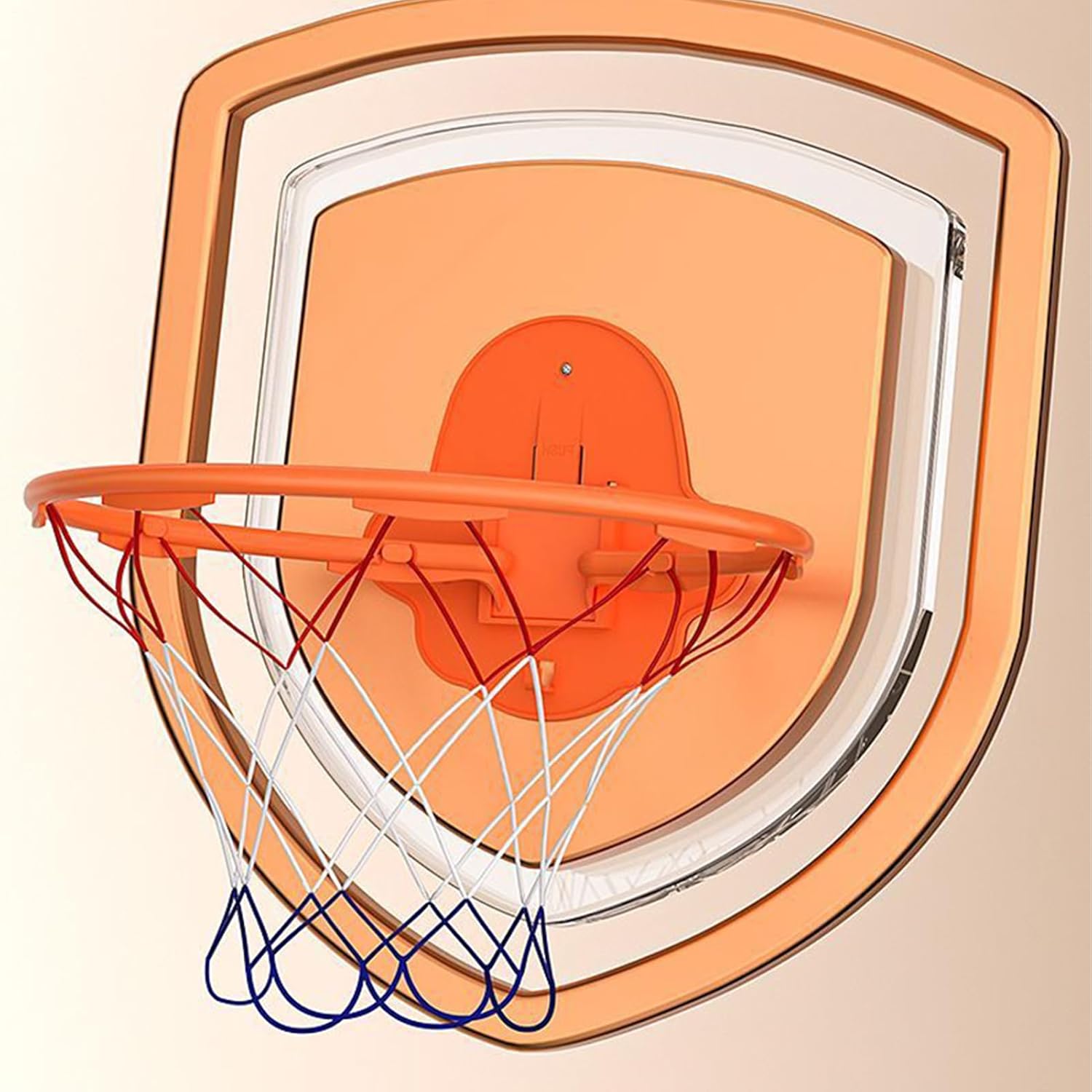 Basketball Hoop Indoor - 32cm Silent Basketball Dribbling Hoop, Mini with Sticky Backing | Wall Or Door Mounted Training Toy for, Kids, Teens, Home, Office, Playroom, Skill Development