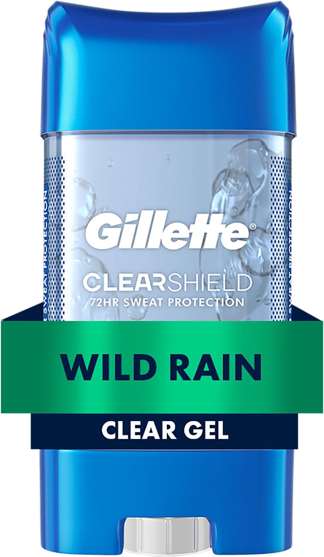 Gillette Antiperspirant and Deodorant for Men, 72hr Sweat & Odor Protection, Long Lasting Freshness, Anti-White Mark Technology, Clear Gel, Wild Rain Scent, 3.8 oz