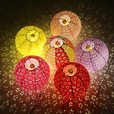 Amazon Milicoco 紙ちょうちん 提灯 灯篭 Diy 丸型 円柱型 手作り 紙提灯 ポータブルランタン 中空花 装飾用 6色 6個セット 桜装飾 和風 Ledライト付き ウェディング パーティー 花火大会 お祭り 色ランダム Milicoco 提灯 通販