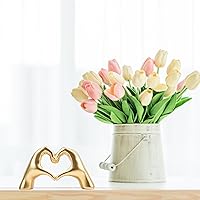 Vista 2 de Small Heart Hands Sculpture Decor for Living Room Bedroom Bookshelf Coffe Table and Office Display, Love Finger Statue Modern Aesthetic Home Decor