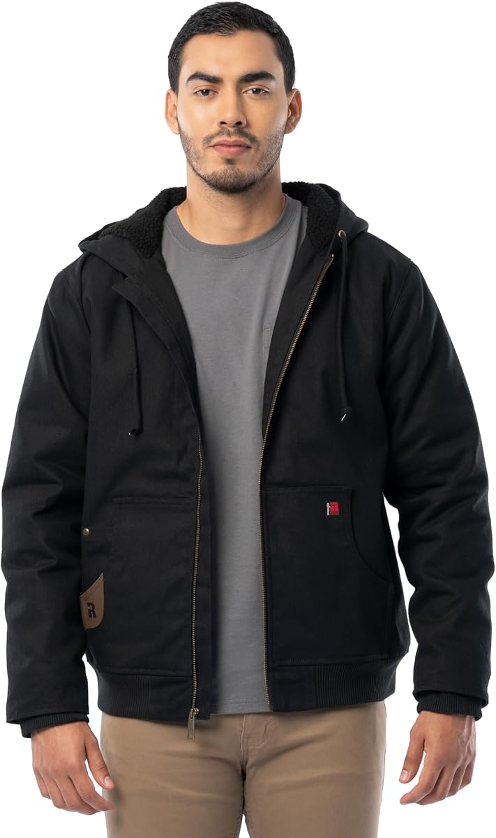 Chaqueta con cremallera completa y forro de pato Sherpa para hombre