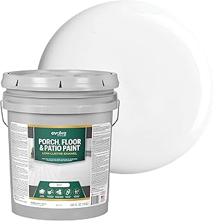 EVOLVE Porch & Floor Paint (White) 5-Gallon – Durable, Scratch-Resistant, Multi-Surface Interior & Exterior Floor Coating, Low VOC, Fade & Weather Resistant