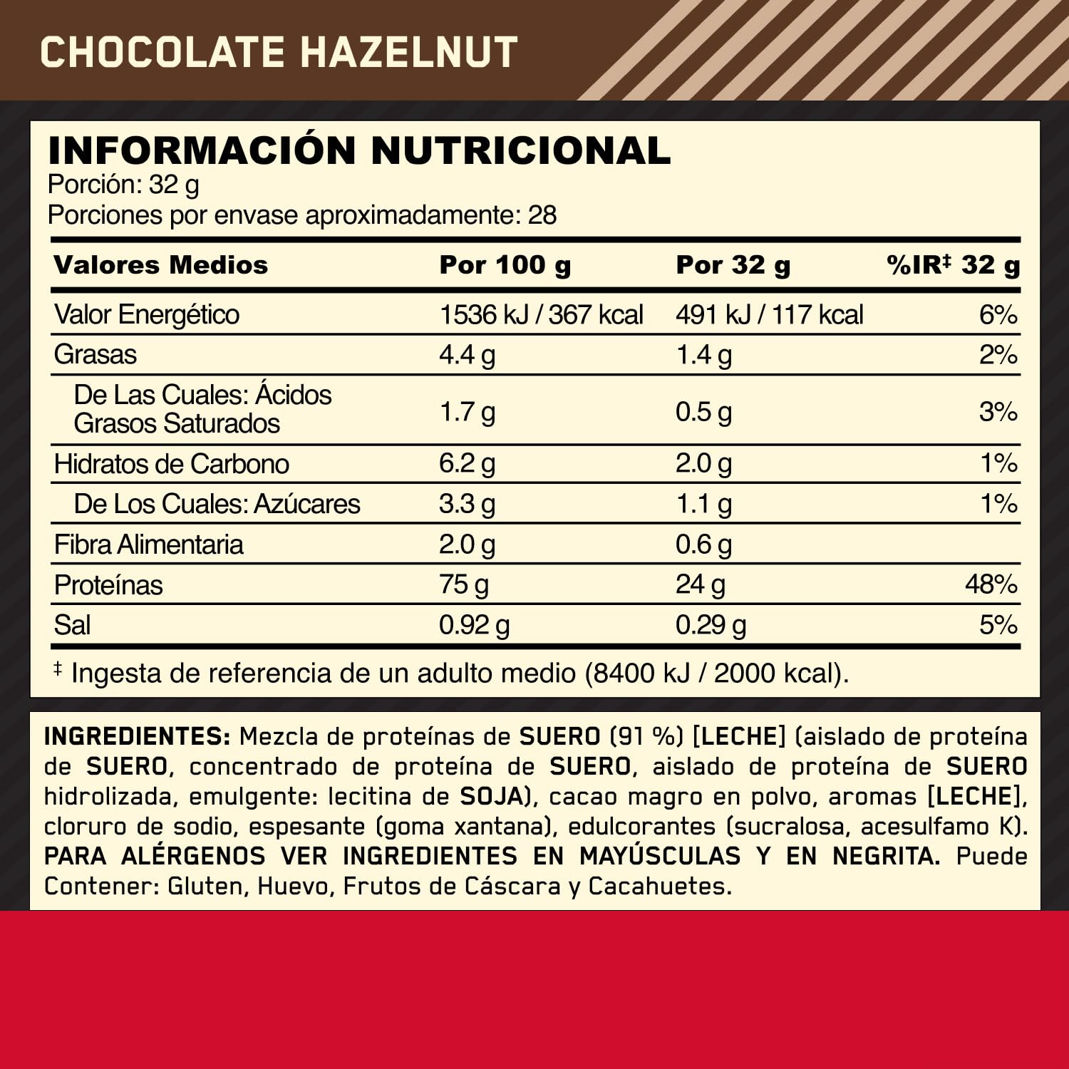 Optimum Nutrition Gold Standard 100% Whey Proteína en Polvo, 896g
