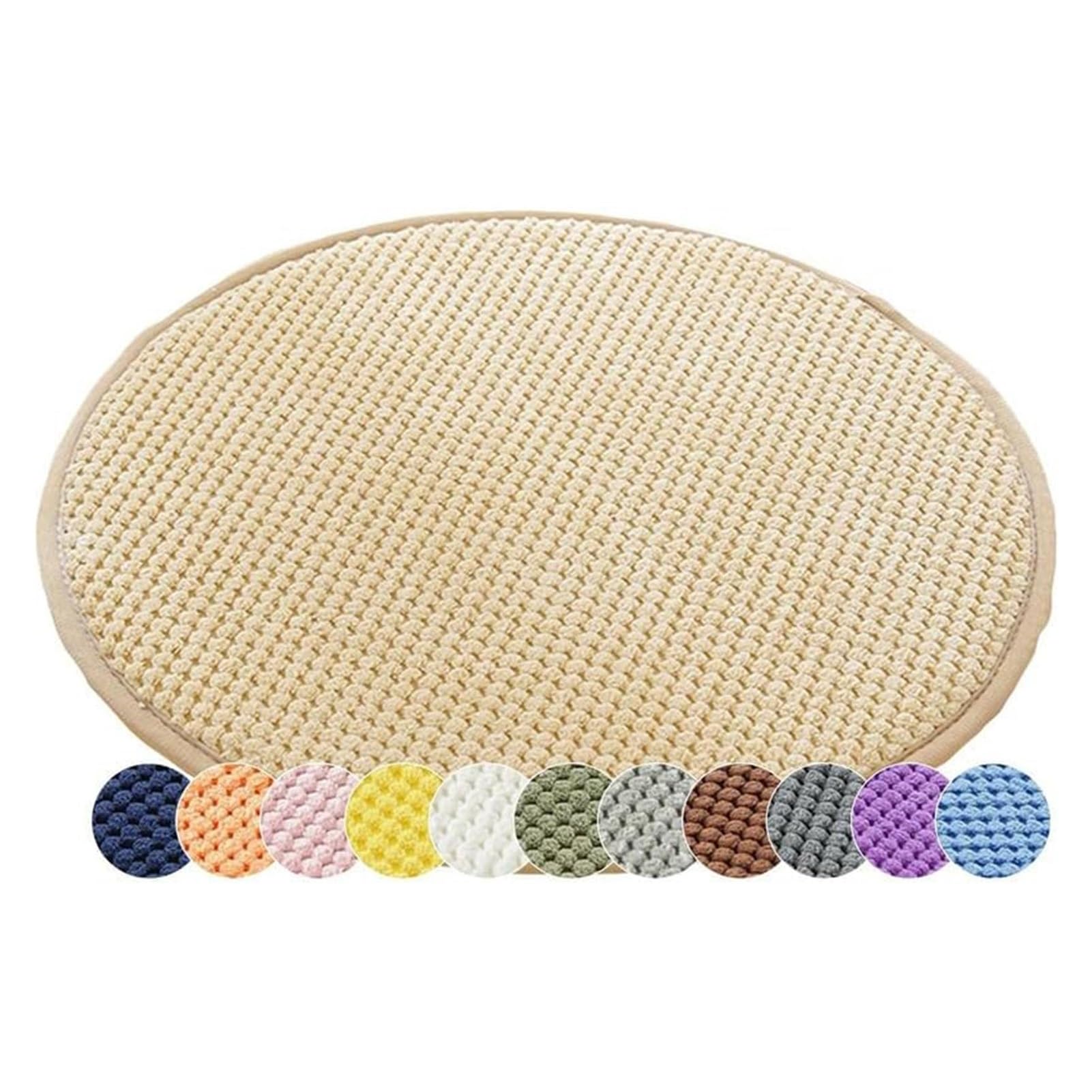 4 Pack Corduroy Round Chair Cushions Khaki 35 * 35cm Non Slip Seat Cushions for Home Garden Office Upholstery Cushions with NonSlip Bottom Soft and Comfortable Seat Pads