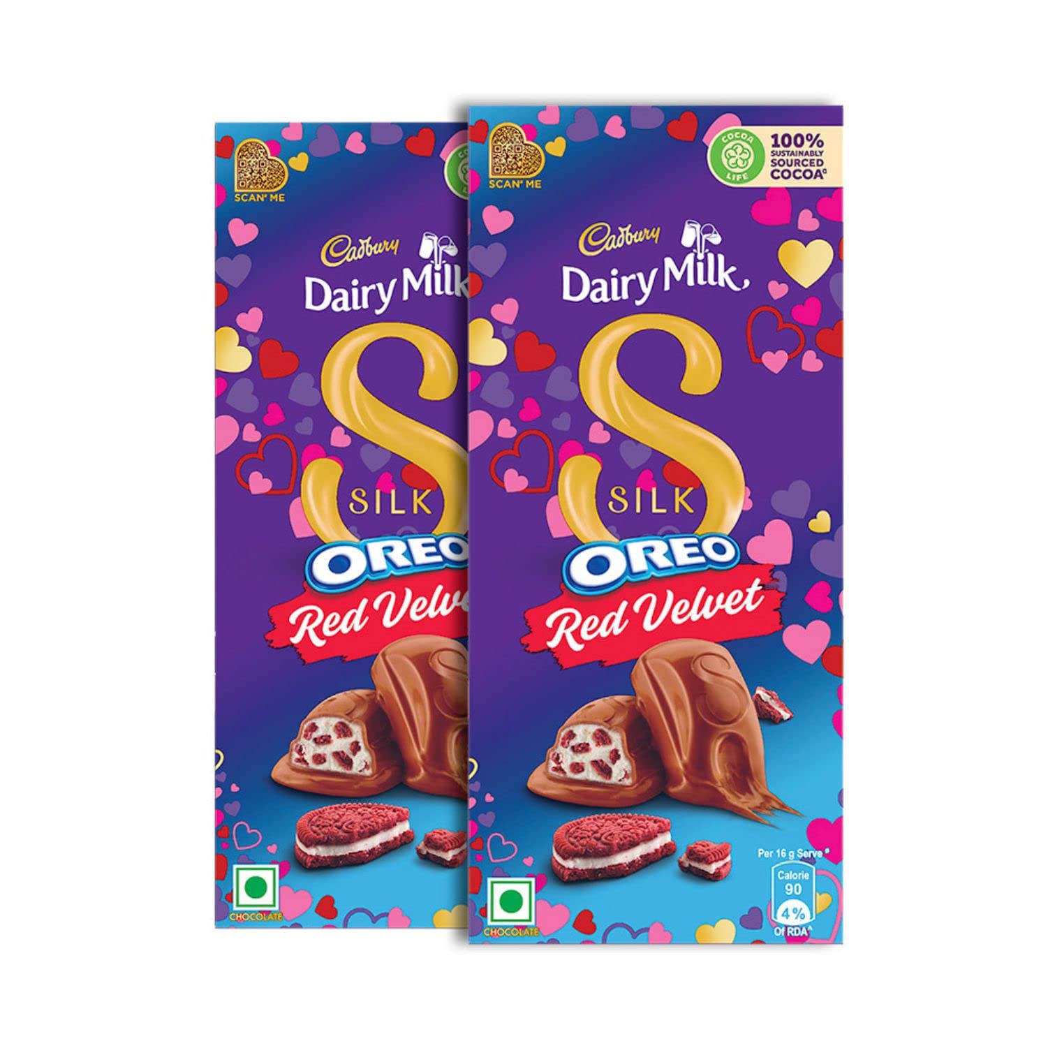 Cadbury Silk Oreo Red Velvet Valentine Chocolate Bar, 130g (Pack of 2 x 130g)
