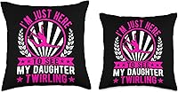Vista 3 de Baton Twirler, I'm Just Here To See, Dance Baton Majorette Throw Pillow