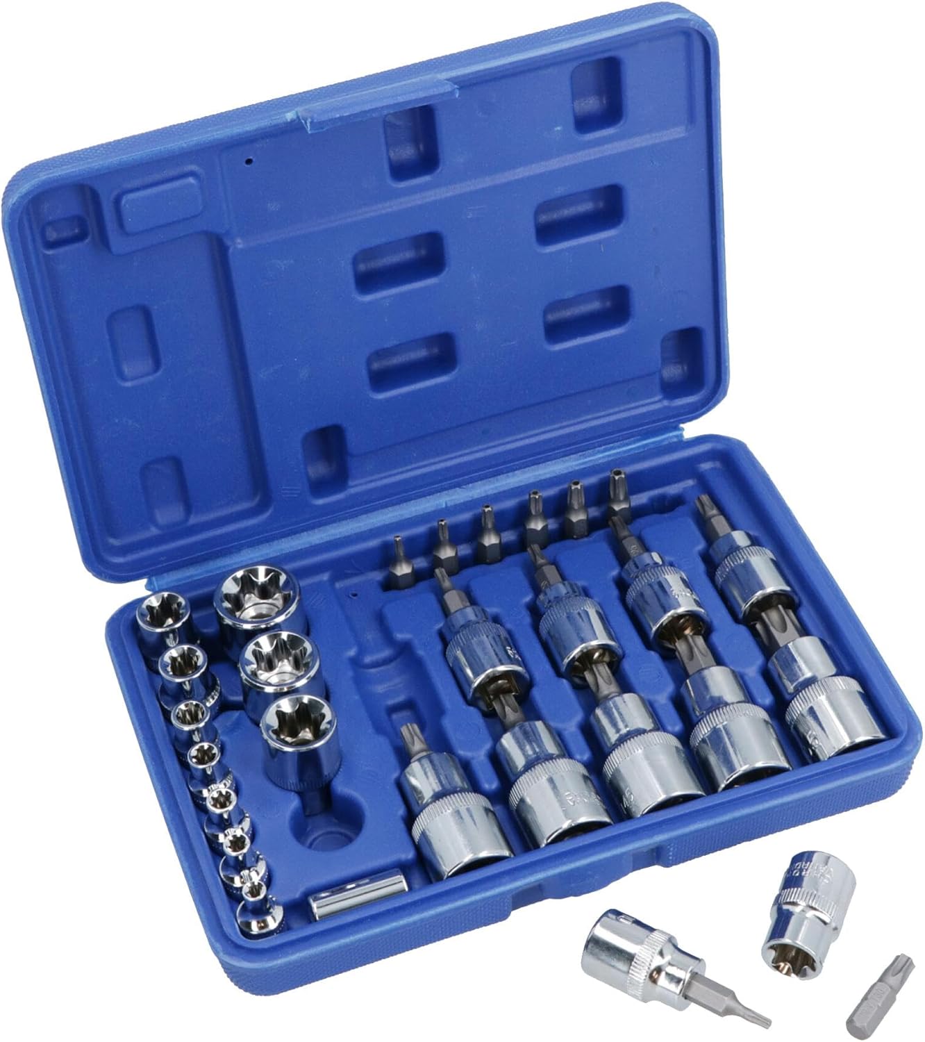 Male Female Torx Star E Sockets 1/4" 3/8" 1/2" Drive E4 - E20 T8 - T55 29pc
