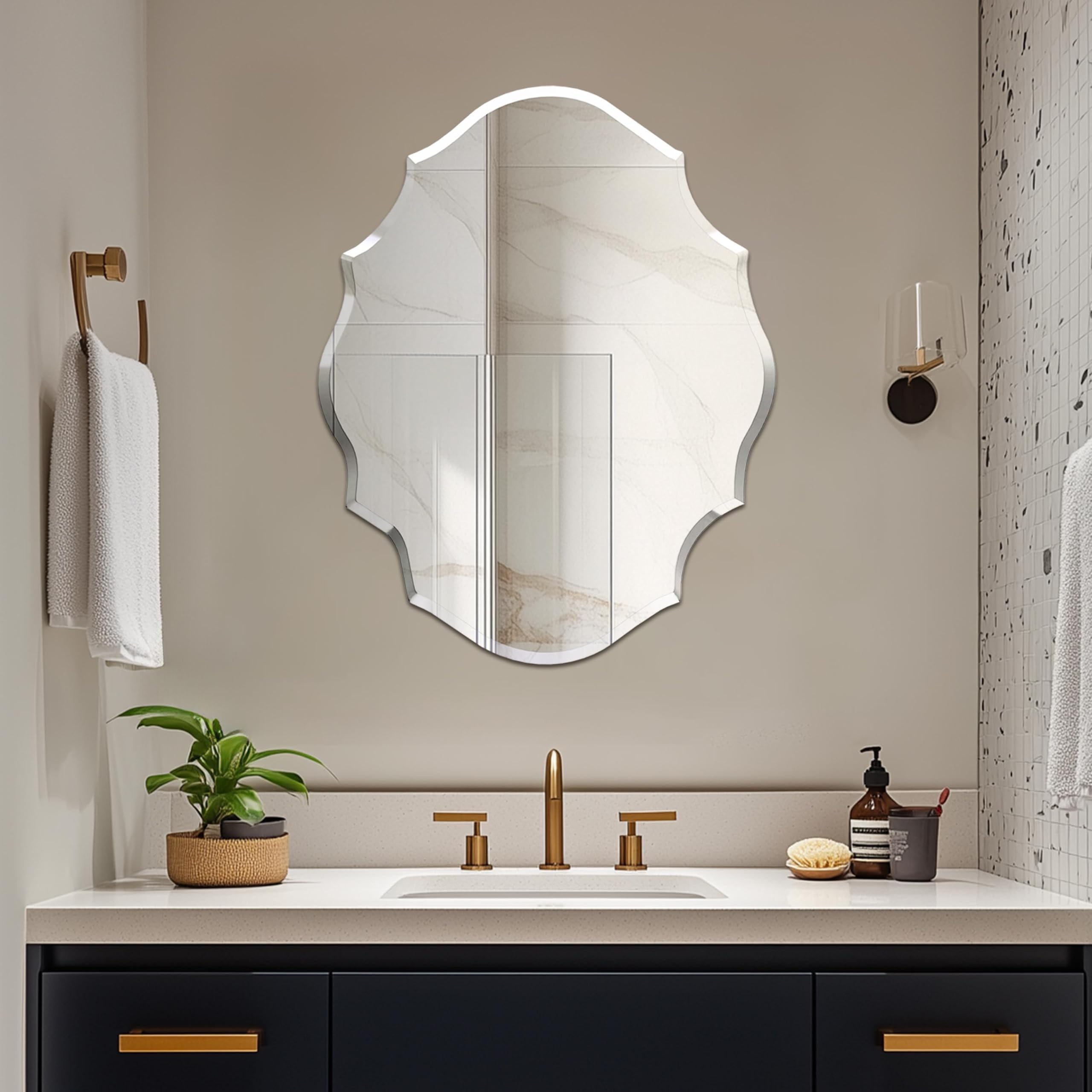 Elegante wandspiegel VENICE 75x75cm zilver antiek barokstijl - 15627
