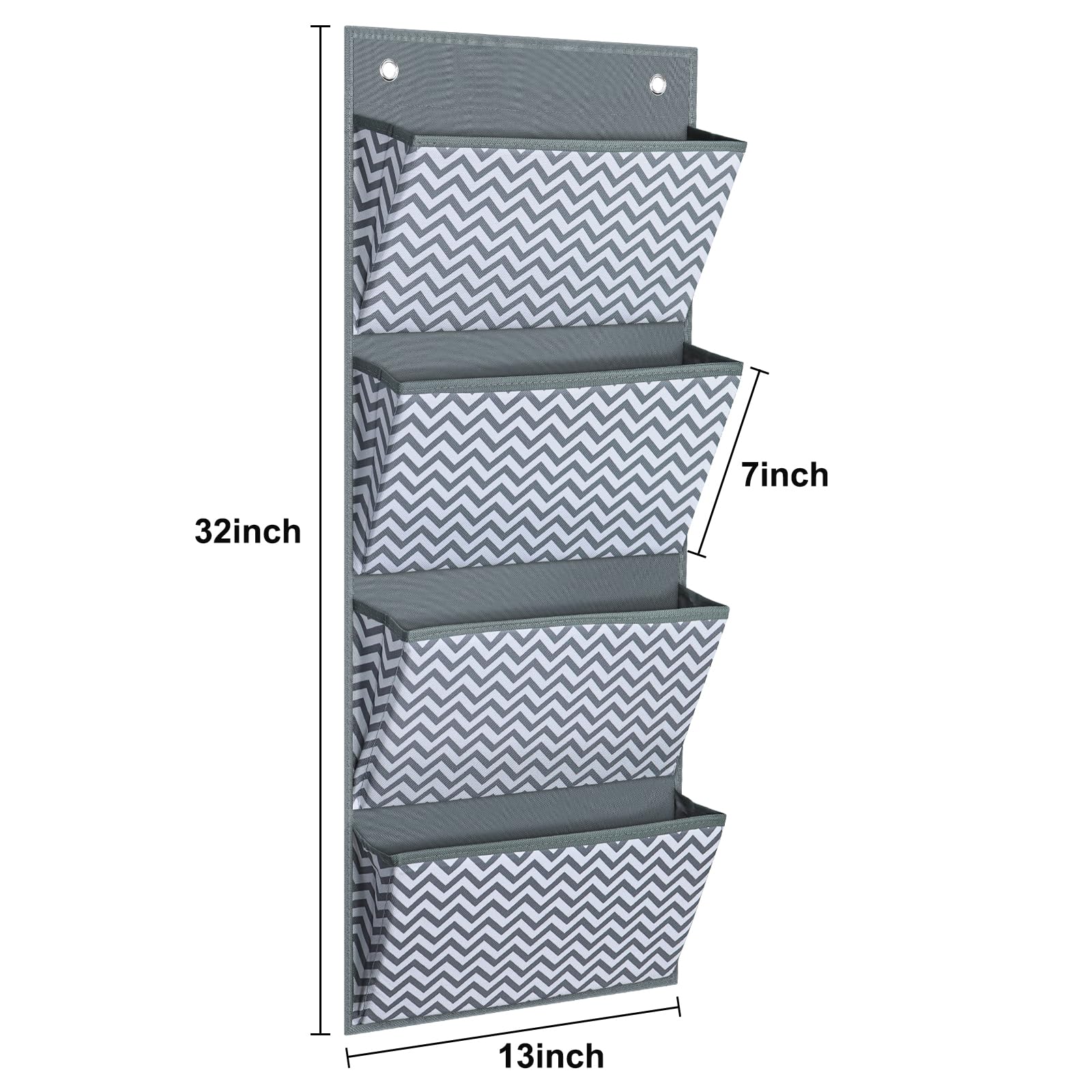 Hanging Wall Organizer With 4 Pockets - Over Door File Holder For Office & Home