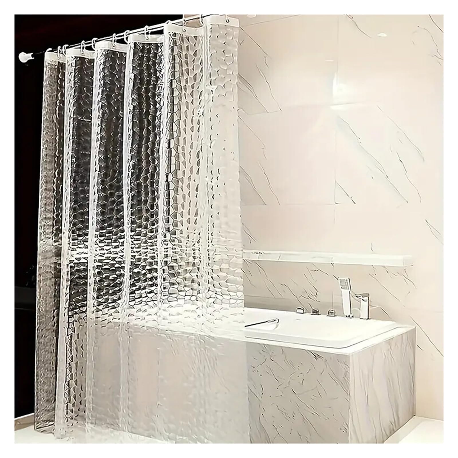 PIGENEQW Shower Liner Cloth Waterproof Decorative Bathroom Shower Curtain Waterproof Set(180x200cm)