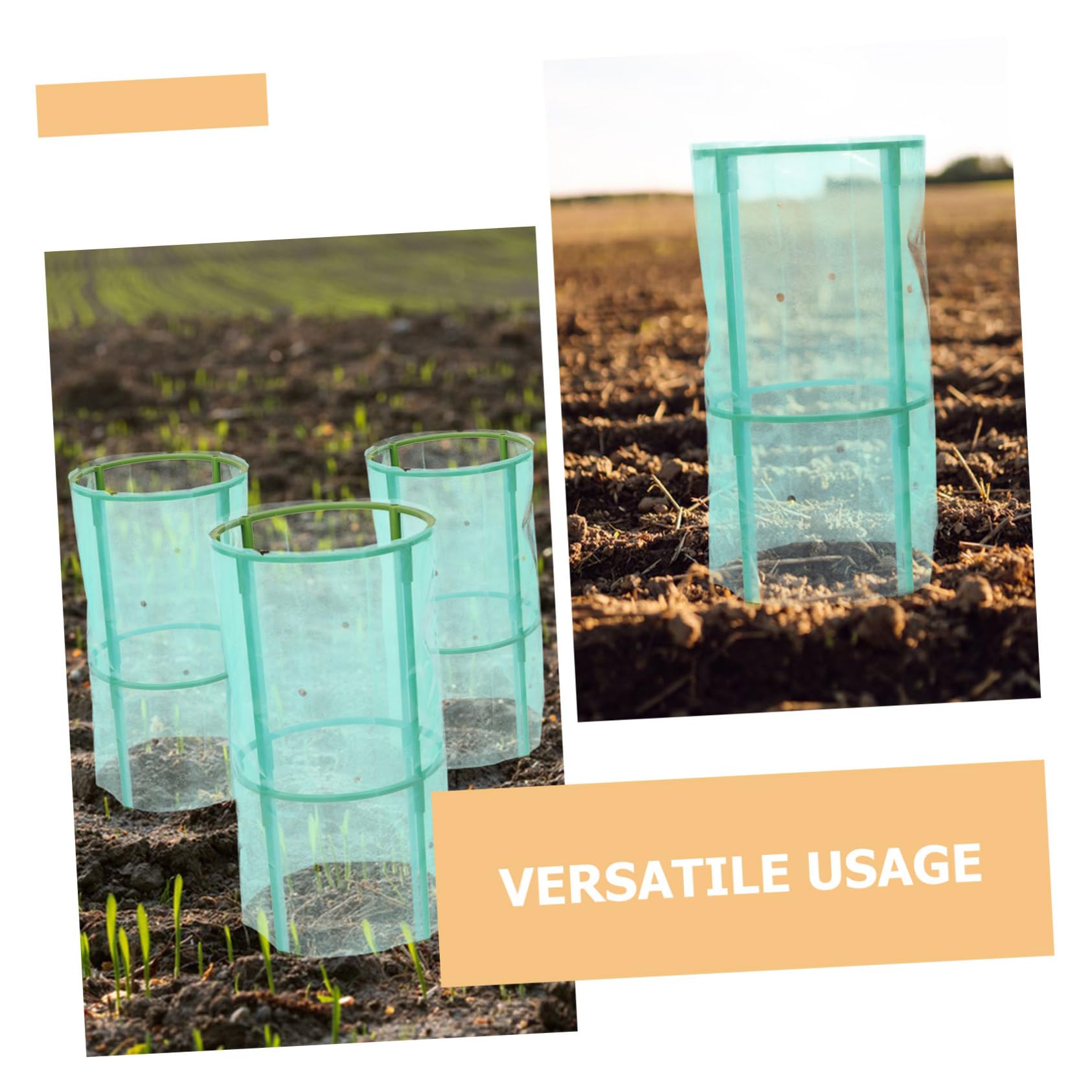 4 Set Proteggere Le Piante protettori delle Piante in Gabbia Antivento Protettore vegetale Green