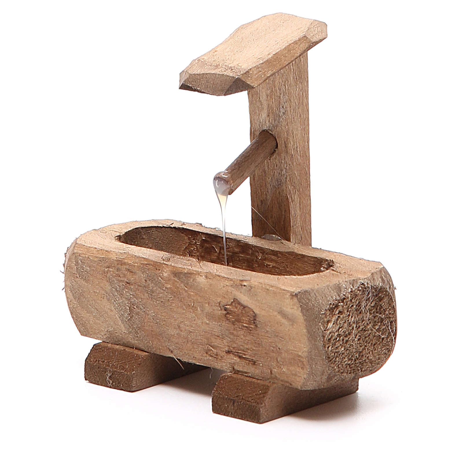 Holyart Brunnen für Krippe Dunkelholz 8x5x8cm