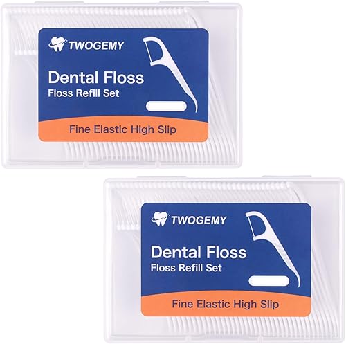 Miniatura 6 de TWOGEMY 50 piezas de hilo dental 50 púas de hilo dental para adultos en caja juego de recarga de hilo dental palillos de dientes limpieza de dientes