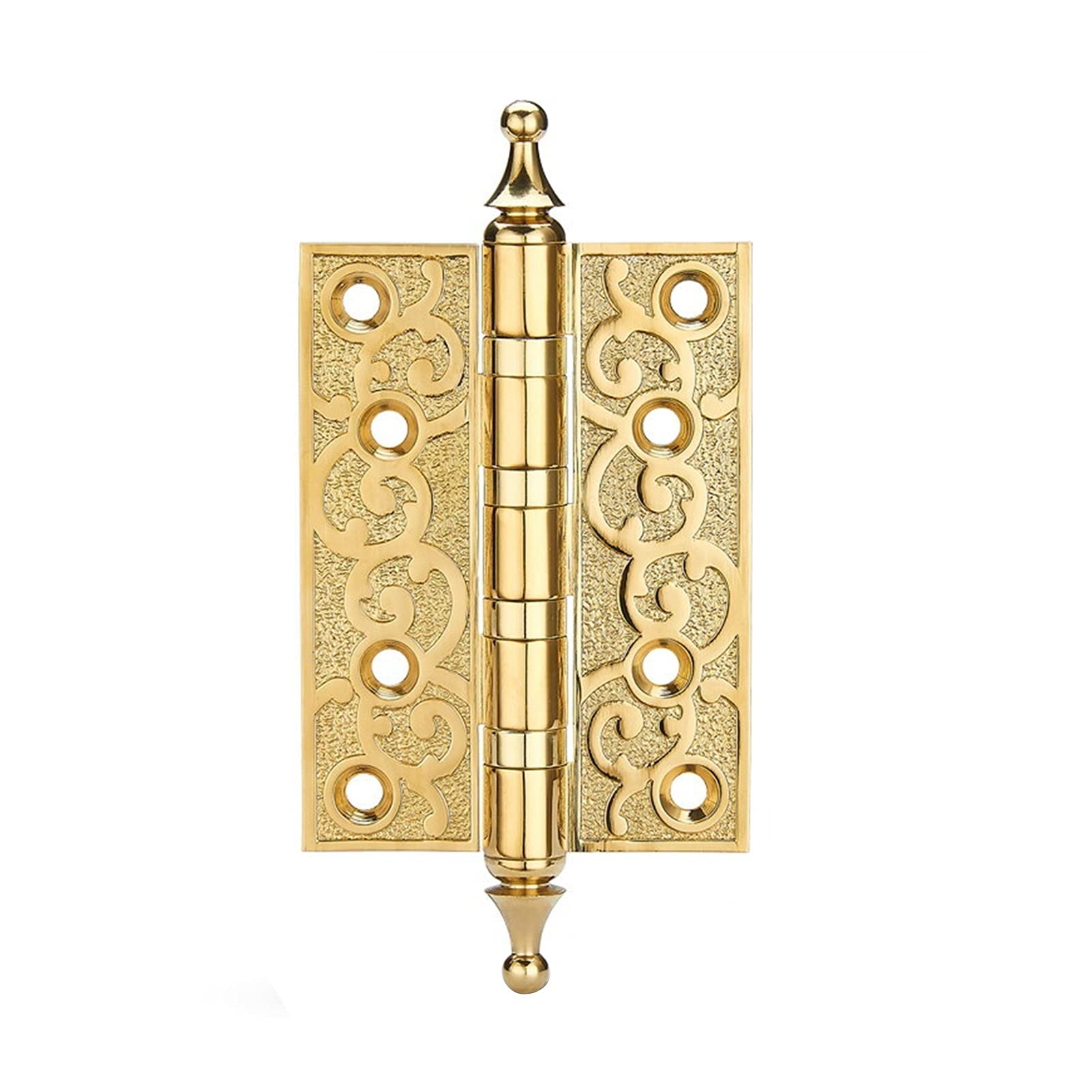 Shundeed One Color European Style Carved Door Hinge, Pure Copper Silent Bearing Door Hinge, Used For Bedroom Door, Bathroom Door, Etc.(4Inch)
