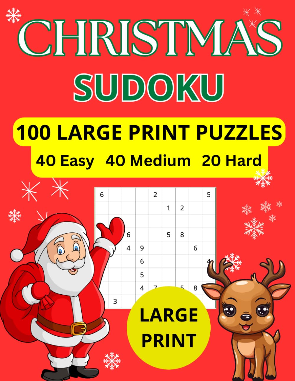 Christmas Sudoku Large Print: Christmas Sudoku Large Print with 100 Sudoku Puzzles