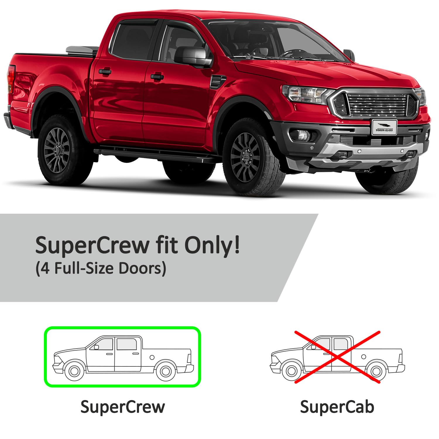 Voron Glass Deflectores para/Compatible con Ford Ranger 11-22 en Canal 4ud