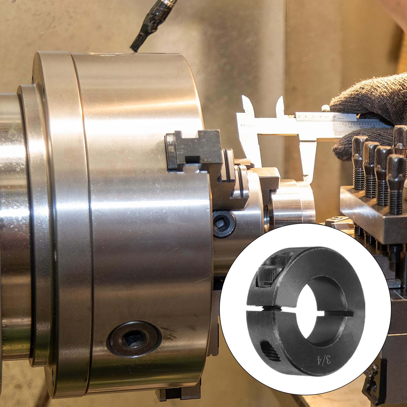 QUARKZMAN Stellringe 19mm Bohrung - 4 Stück Kohlenstoffstahl Wellenringe