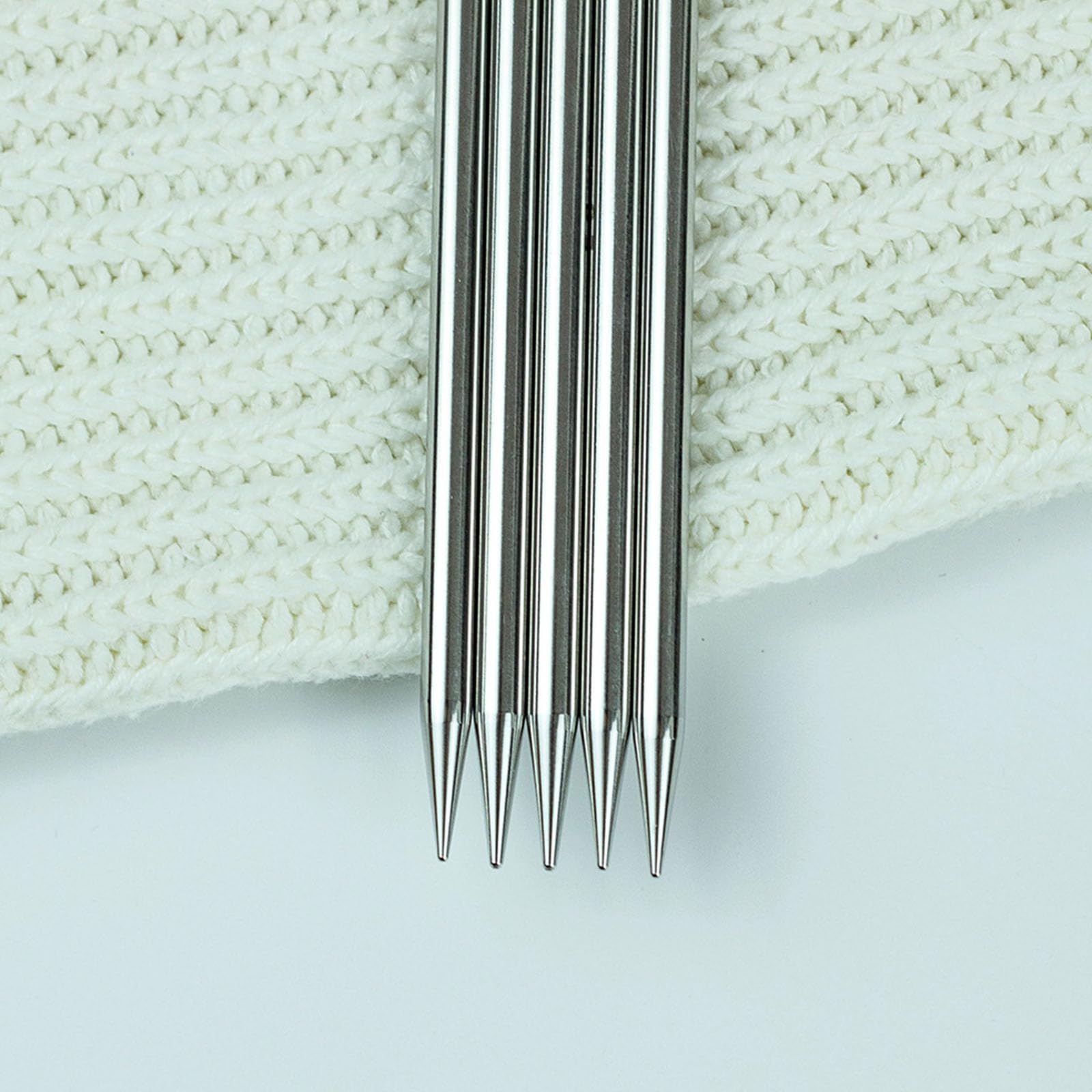 11 pares de agujas de tejer de acero inoxidable de doble punta con estuche de almacenamiento de 2 mm a 6 mm para tejer suéter, bufanda, sombrero, sondas de tejer
