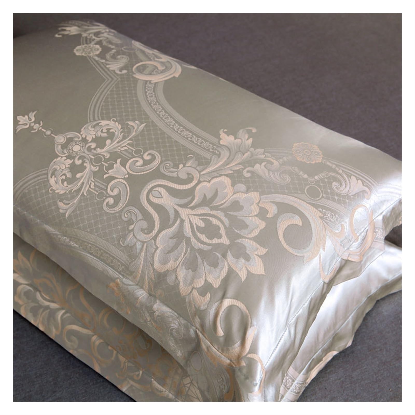 Federa in Seta Federa for Busta Jacquard di Lusso 48x74 cm Federa for Cuscino for Adulto Federa Decorativa in Raso(F 25,48x74cm 2PCS)