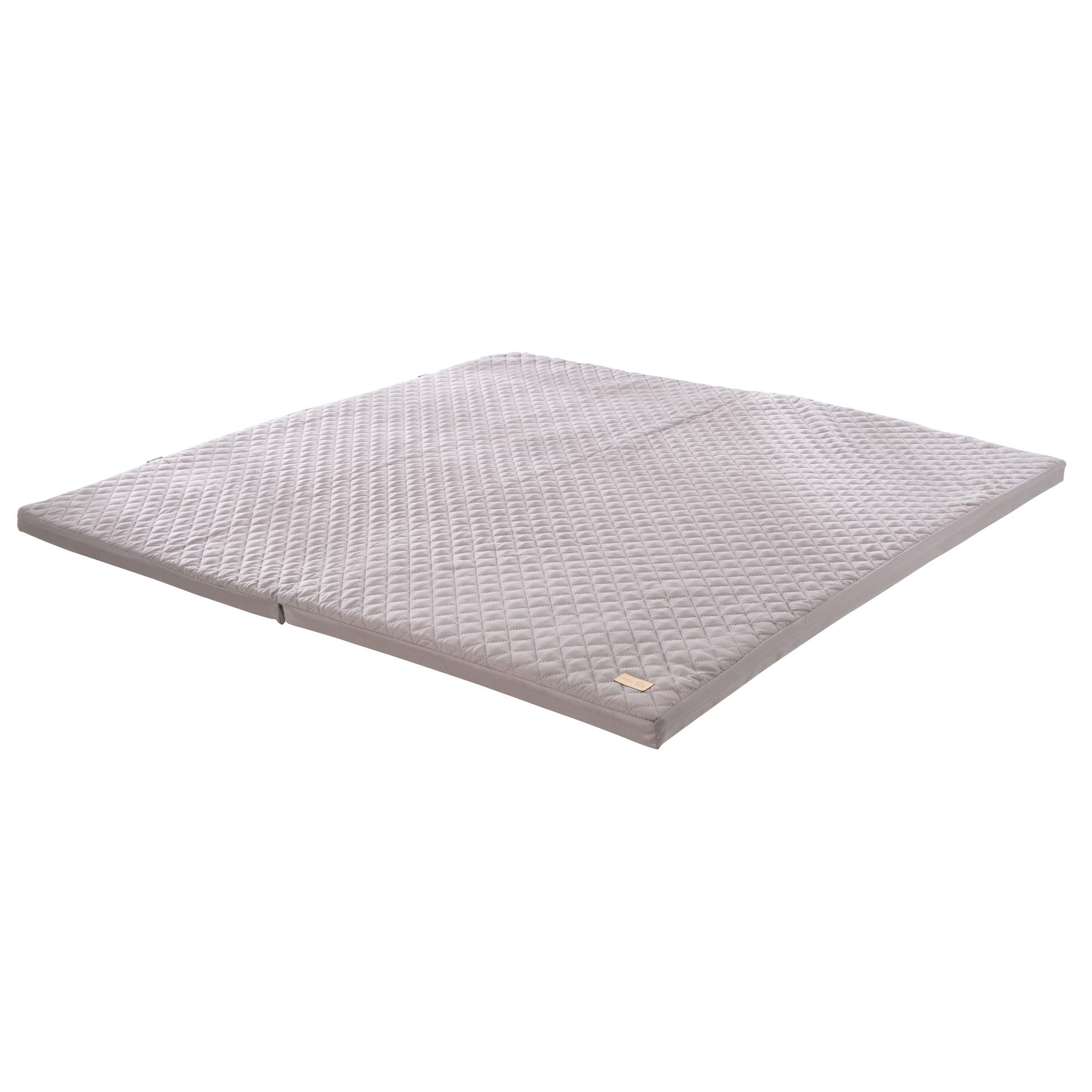 roba Materasso da Gioco roba Style - Pieghevole - per Giocare e Gattonare - 120 x 120 cm - Sfoderabile e Lavabile in Lavatrice - Microfibra - Trapuntato - Grigio