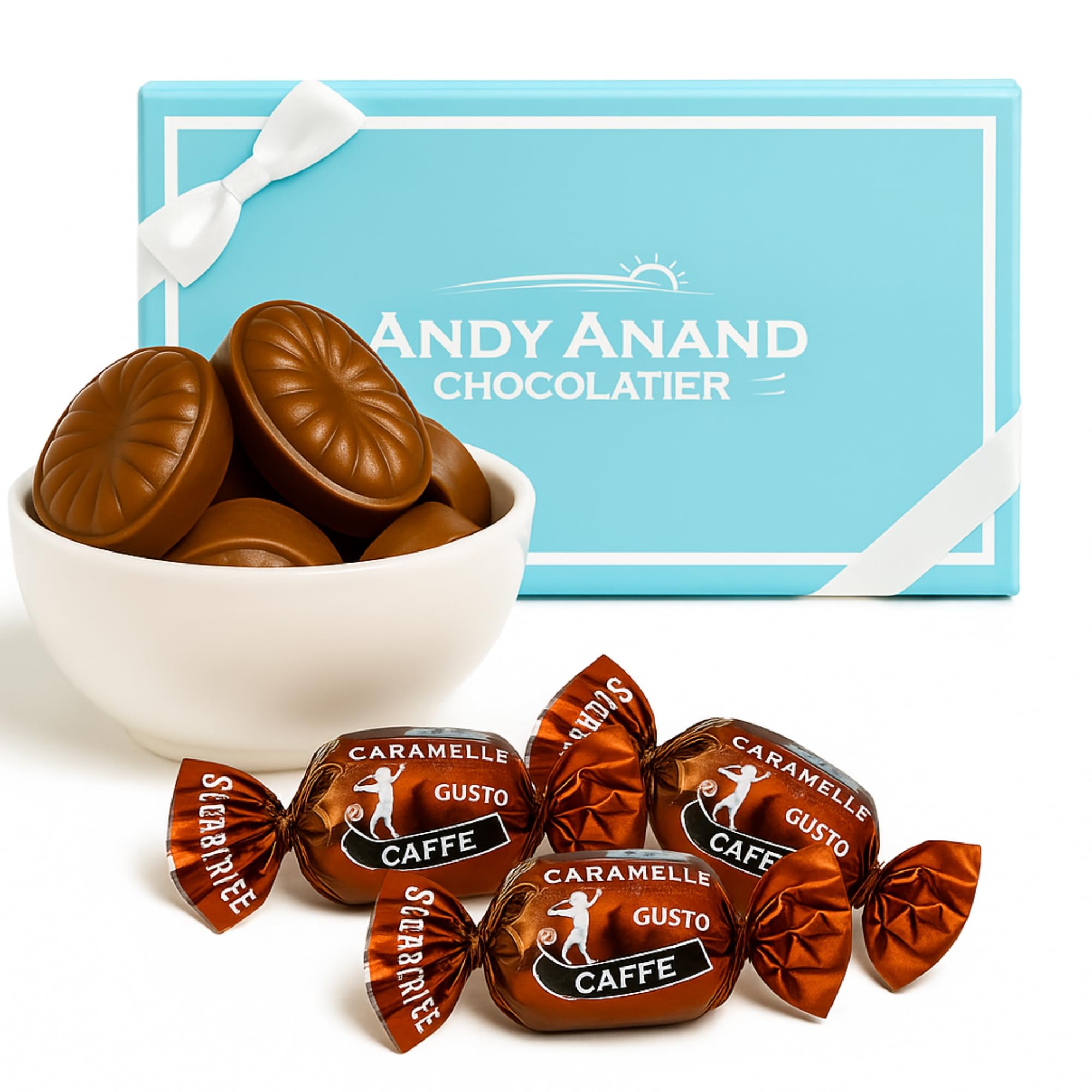 Andy Anand Chocolatier Sugar Free Espresso Coffee Hard Candy - Made in Europe Gluten Free & Diabetic Friendly Coffee Candy, With Real Unique Flavor Hard Candy Individually Wrapped (60 Pcs, 7 Oz)