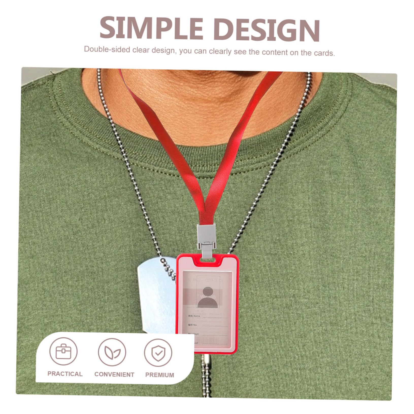 SHINEOFI 50pièces Porte Badge Lanyard Transparent Avec Housse De Carte Pour Cartes Identité Écoles Et Bureau Pratique Et Réutilisable