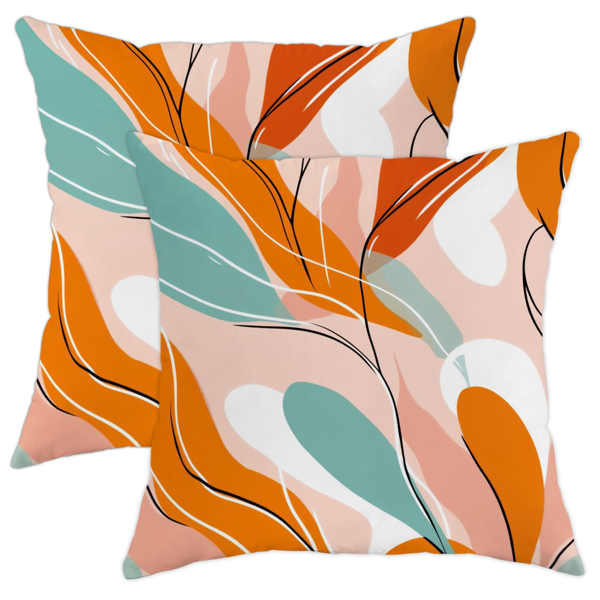 Housse de coussin pour canapé de salon moderne motif abstrait lot de 2
