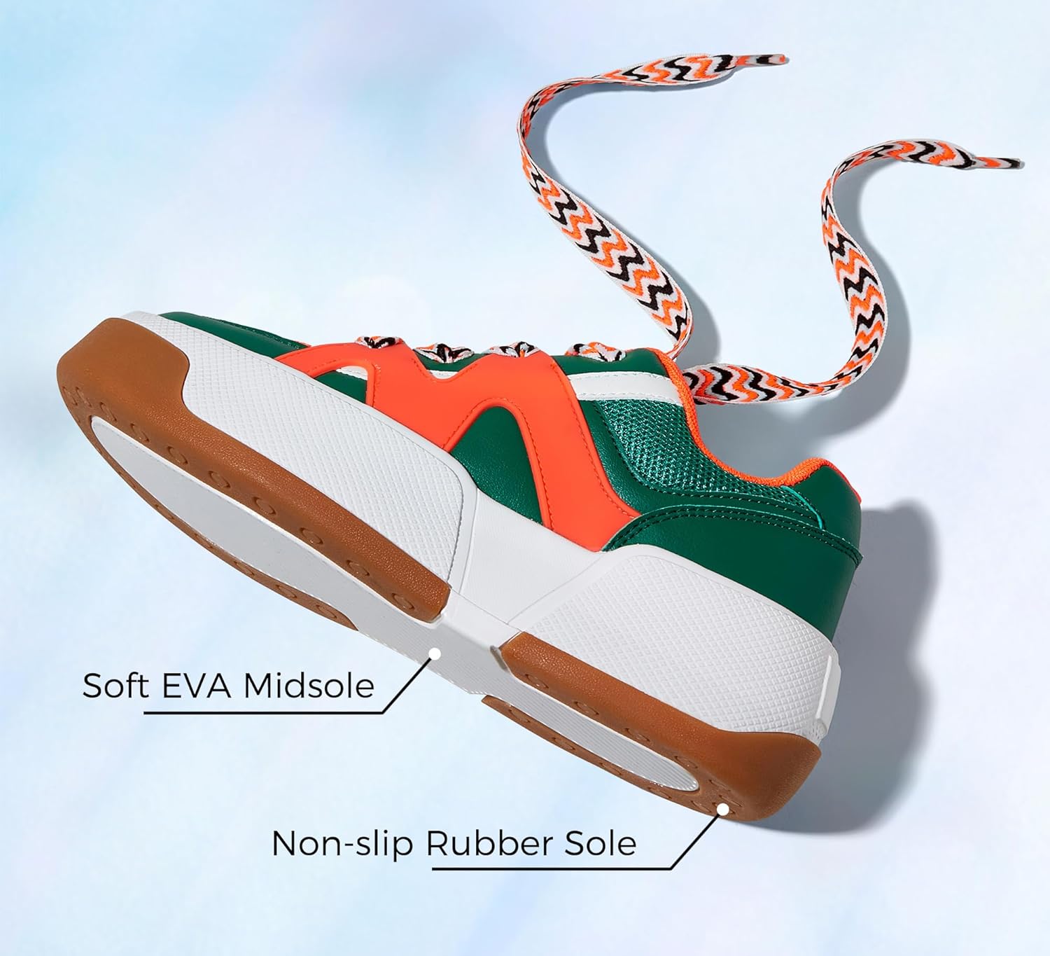 LUCKY STEP Women’s Platform Fashion Sneakers Lace up Casual Faux Leather Comfortable Thick Sole Tennis Walking Shoes - Image 6