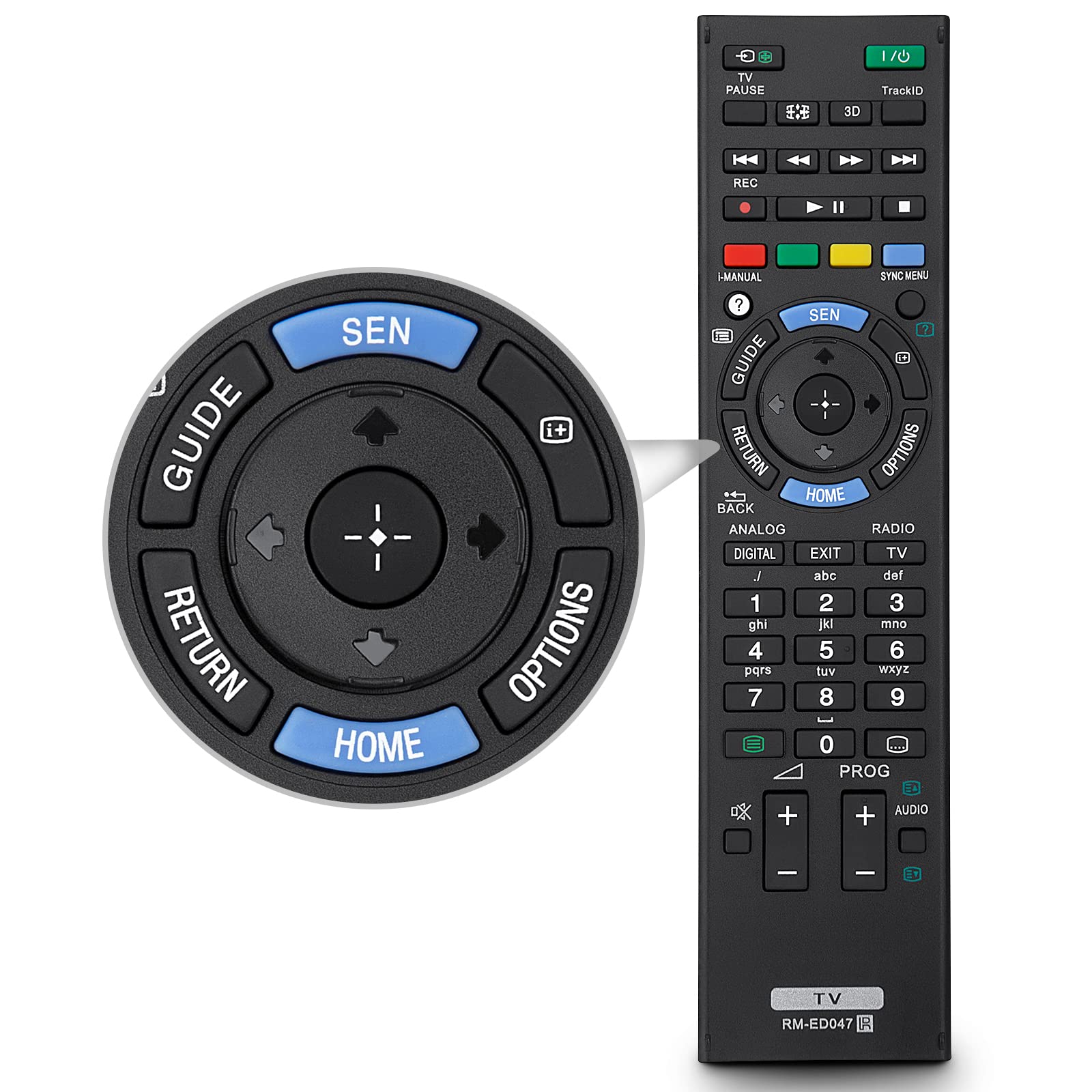 Demiawaking Telecomando Universale Sostitutivo Per TV Sony, Compatibile Con RM-ED050, ED052, ED053, ED060. Colore Nero, Alimentazione 2xAAA.