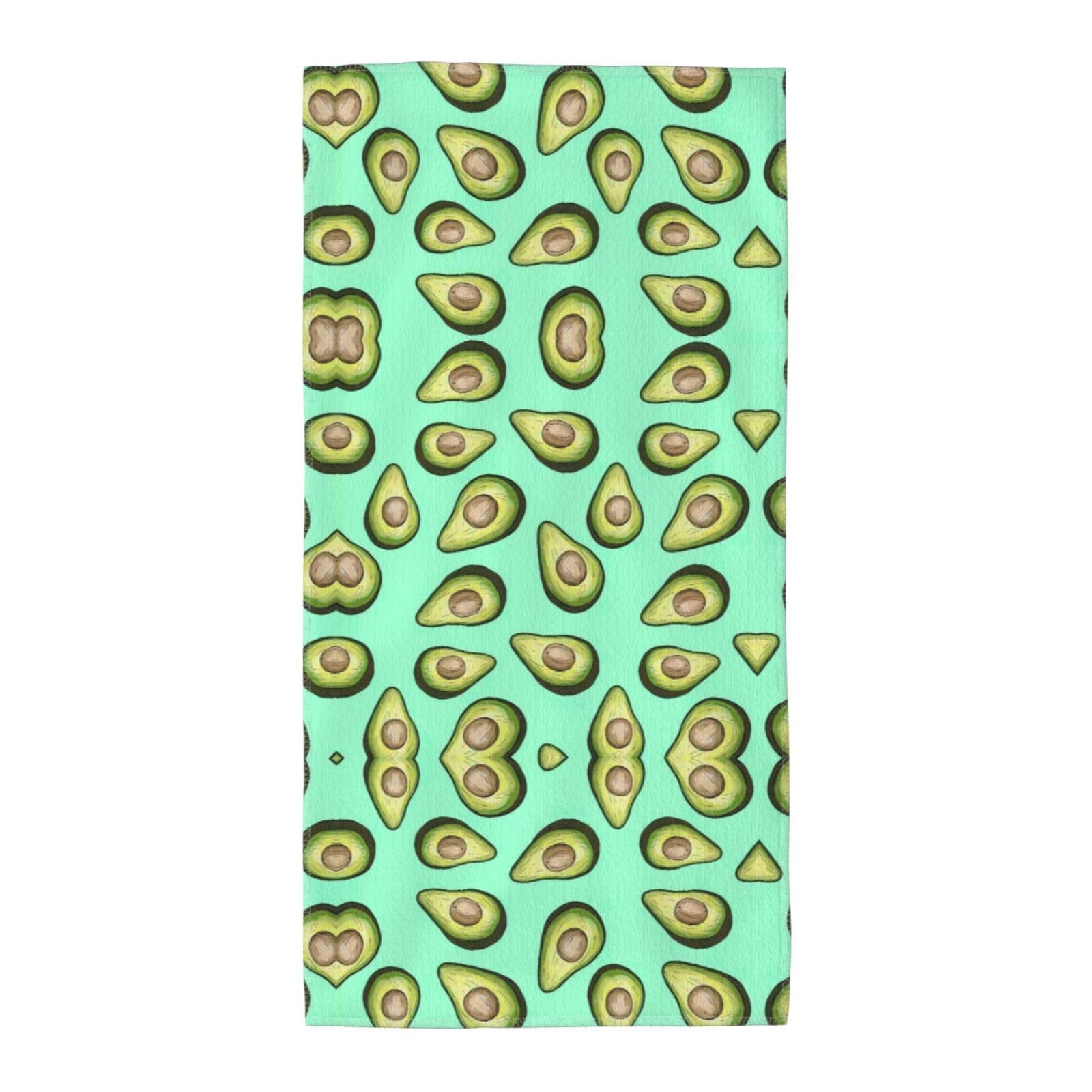 TTIGLHOH Fresh Tropical Fruit Avocado Stylish Printed Long Towel Quick Drying For Gym Camping Daily Use