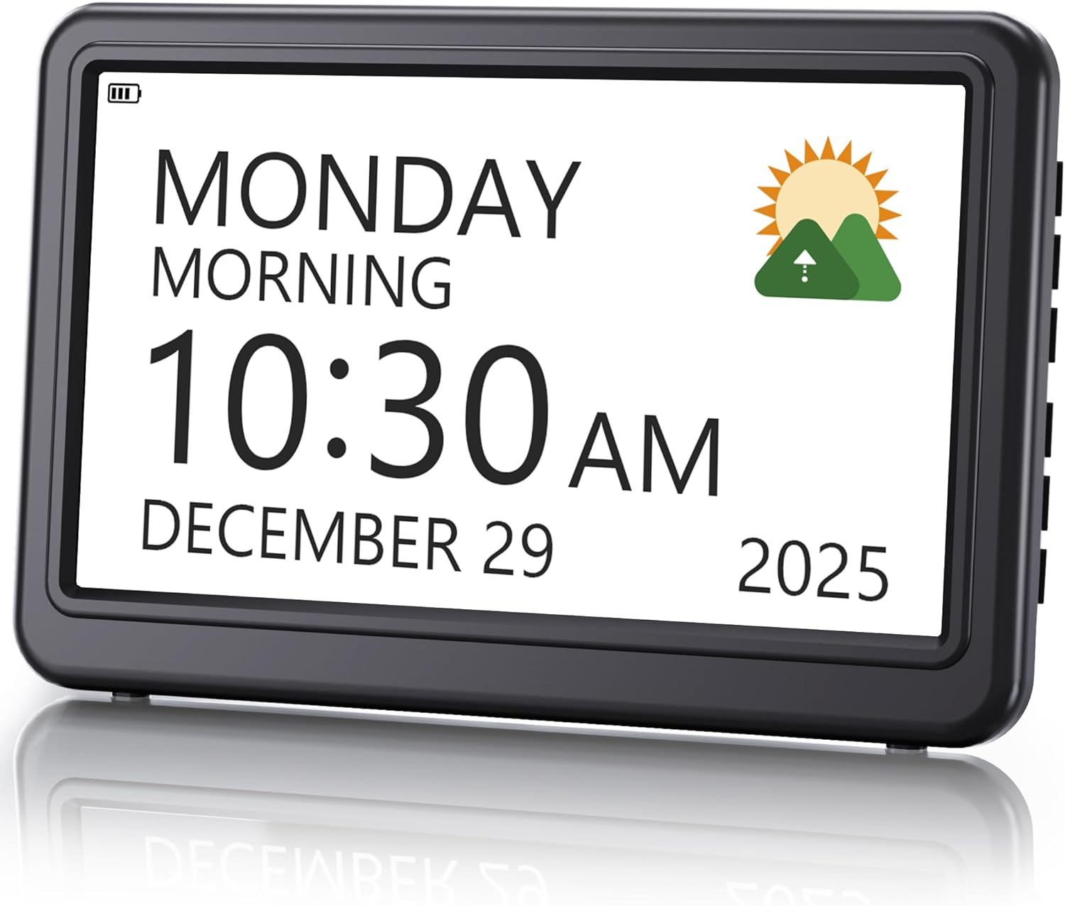 Rechargeable Digital Calendar Alarm Clocks for Senior, 7" Clock with Day and Date for Elderly, 20 Reminders & Alarms, Auto Dimmer/DST, 12 Themes, 18 Ringtones for Dementia Memory Loss, 1024*600 HD
