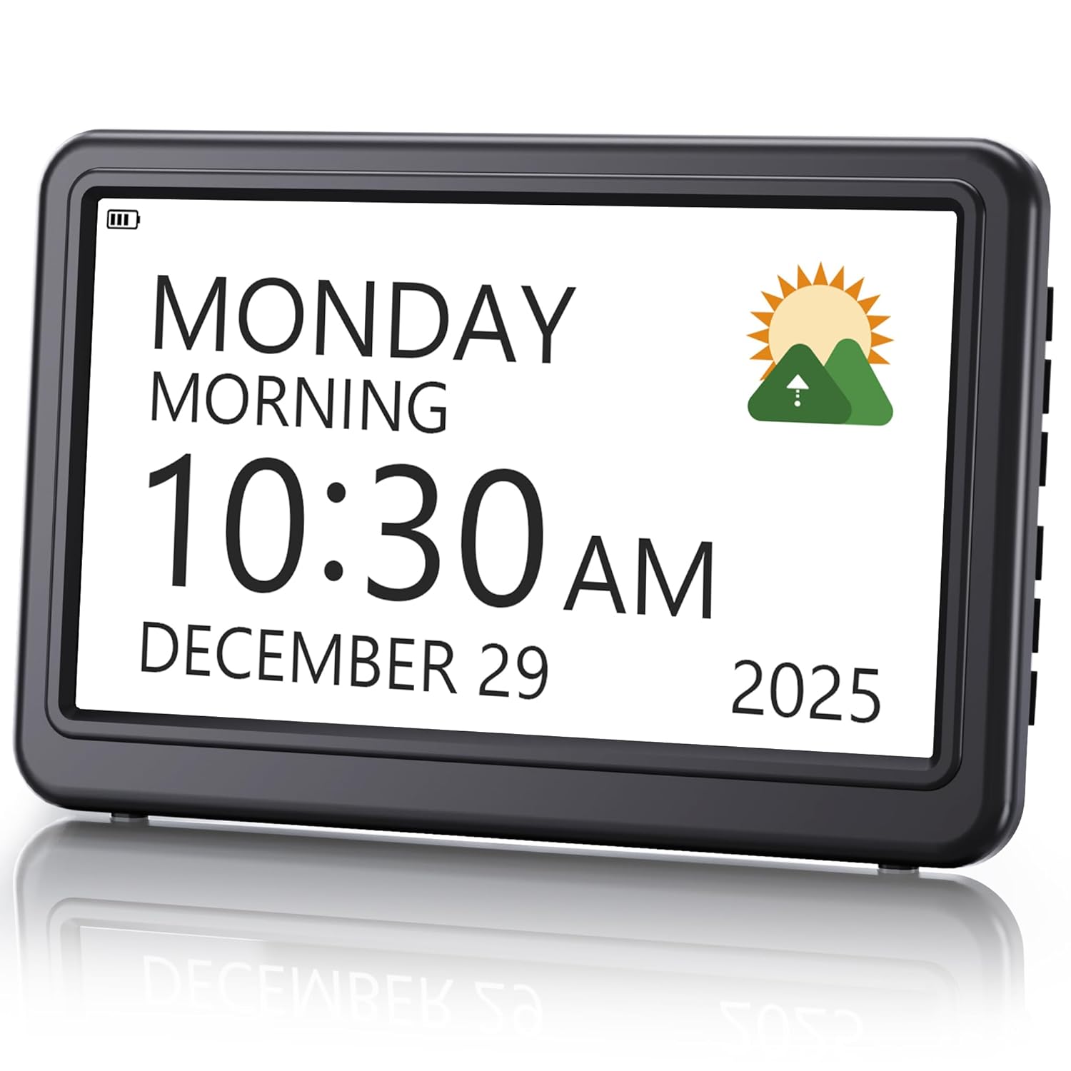 Rechargeable Digital Calendar Alarm Clocks for Senior 7 Clock with Day and Date for Elderly 20 Reminders Alarms