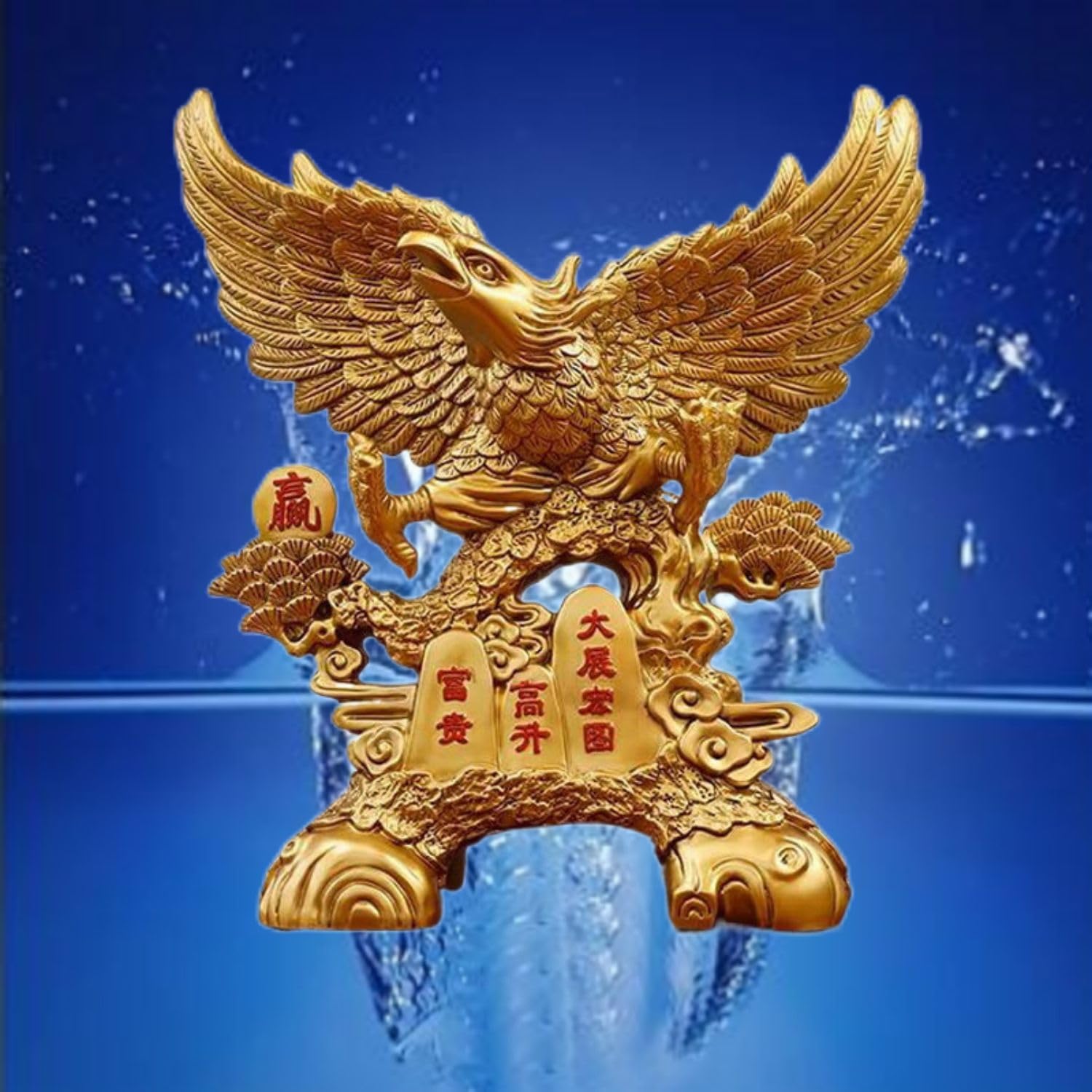 Amazon.com: noxozoqm 大展宏图老鹰摆件 Chinese Feng Shui Resin