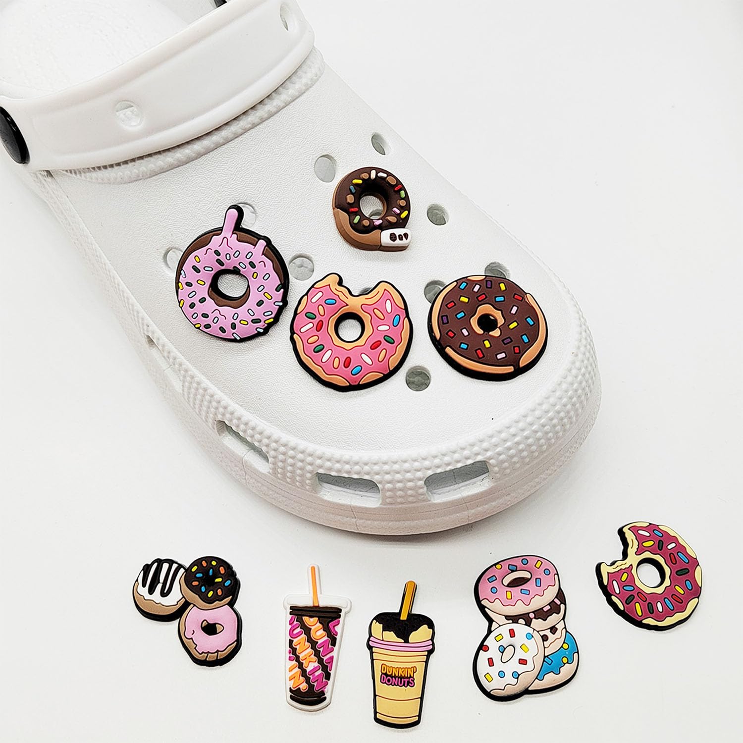Comida Encantos del Zapato 21PCS Cute Cartoon Zapato Decoración Croc Charms para Niñas Mujeres Niños Adultos, Regalo para Fiesta de Cumpleaños
