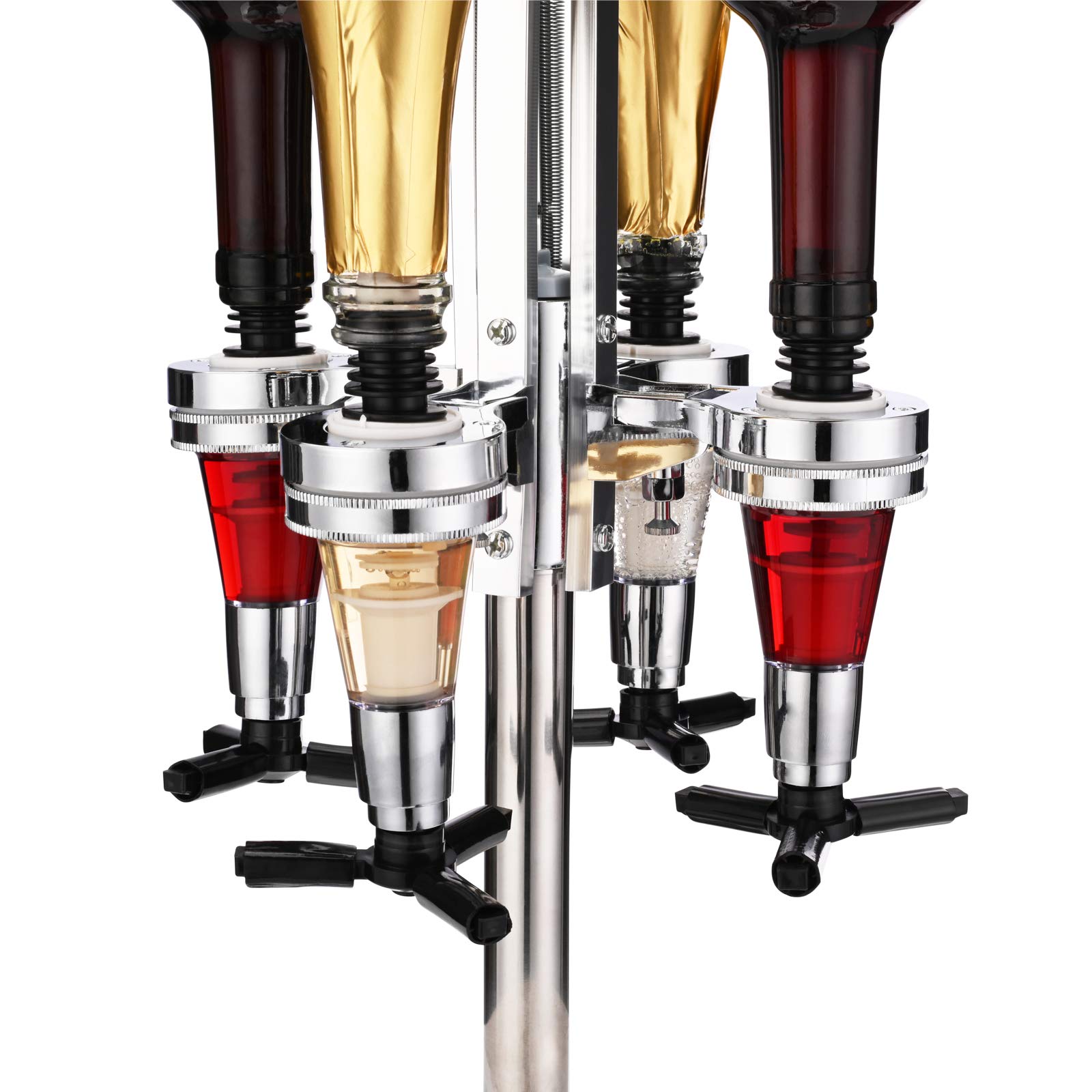 Revolving 6-Bottle Liquor Dispenser - Push & Pour Shot Caddy For Home Bars & Parties