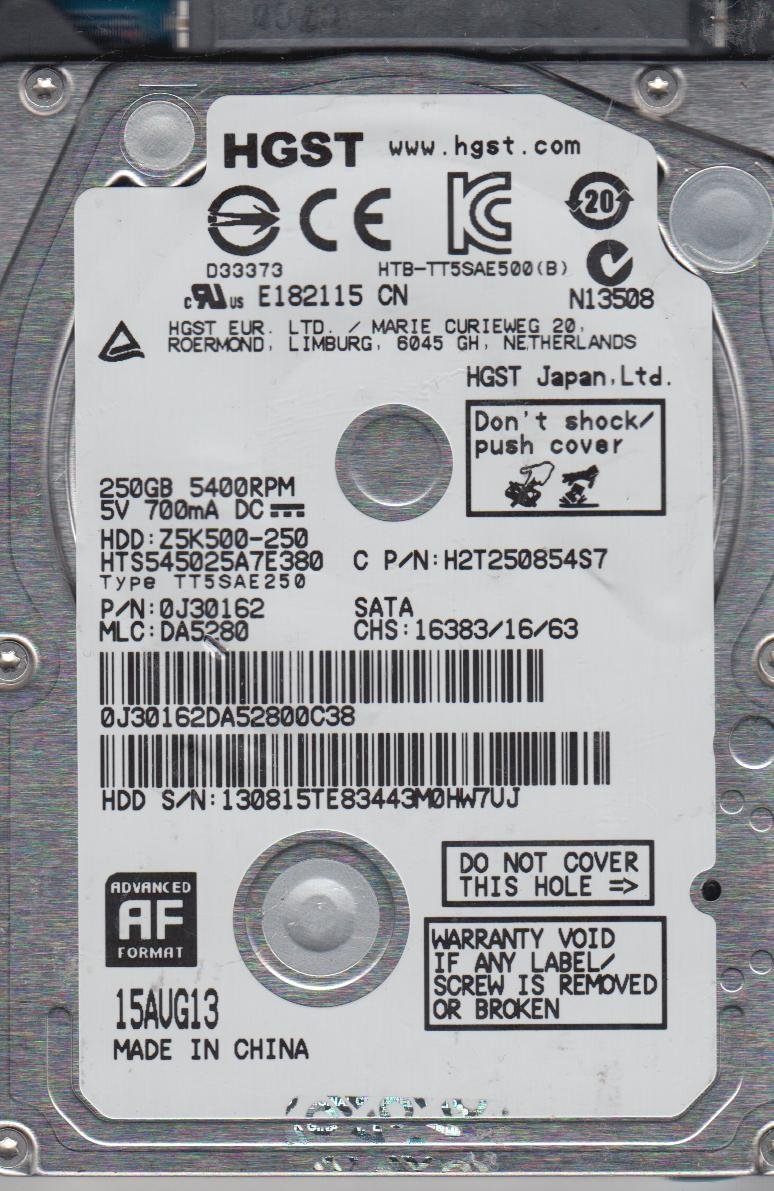 Amazon | Hitachi HTS545025A7E380 250GB Travelstar SATA II 5400RPM
