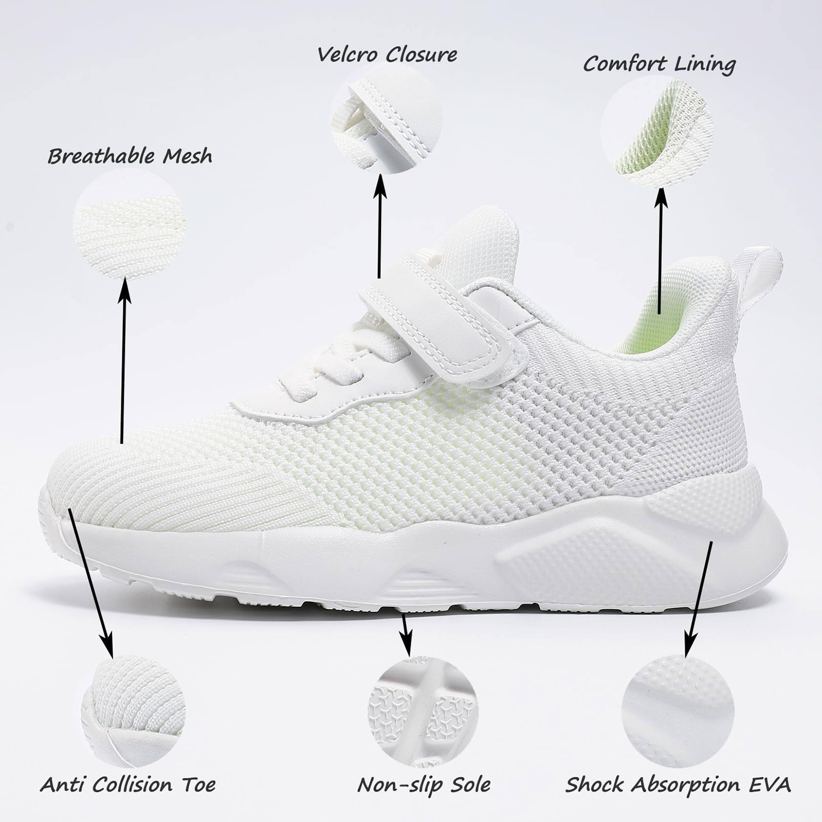 Zapatillas Deportivas Unisex Niños Zapatos de Correr Antideslizante Ligeras Transpirables