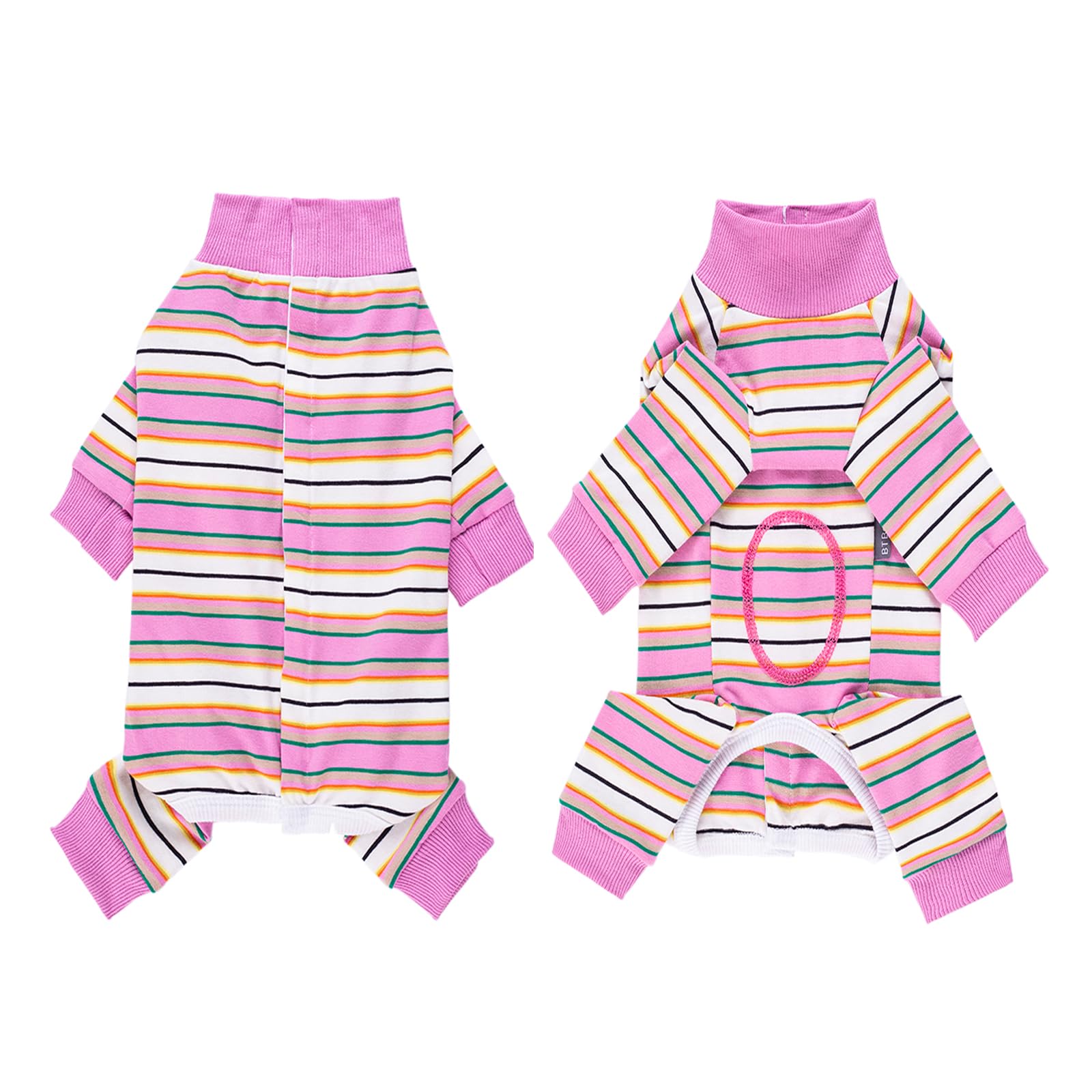 BT Bear Dog Recovery Suit,Elastic Puppy Small Dogs After Surgery Onesie Protect Joints Anti Licking for Female Male Dogs,Pets Pajamas PJS Bodysuit for Cats Small Medium Dogs,Pink Yellow XXL - Image 2