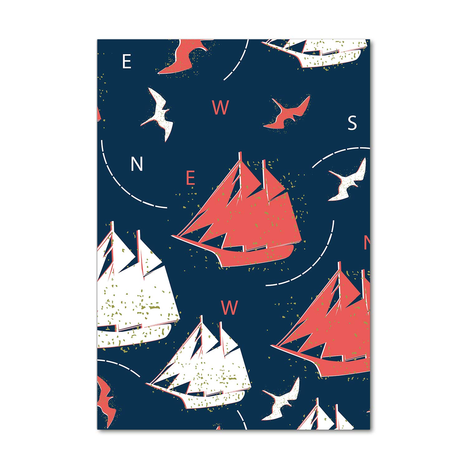 Impression sur verre 70x100 cm Tulup navires et oiseaux multicolore