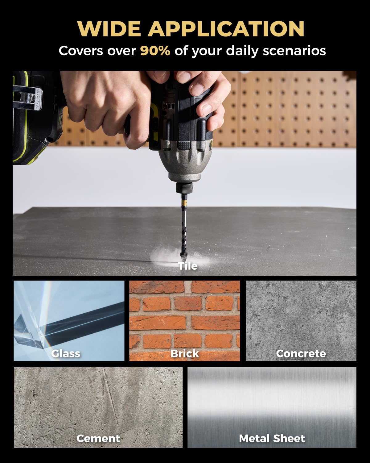 toolant 3/16" Serrated Eccentric Masonry Drill Bit Set(20pcs),Four Edge Concrete Drill Bits for Glass, Tile, Brick, Cement Concrete,Industrial Strength Carbide Drill Bit Tip