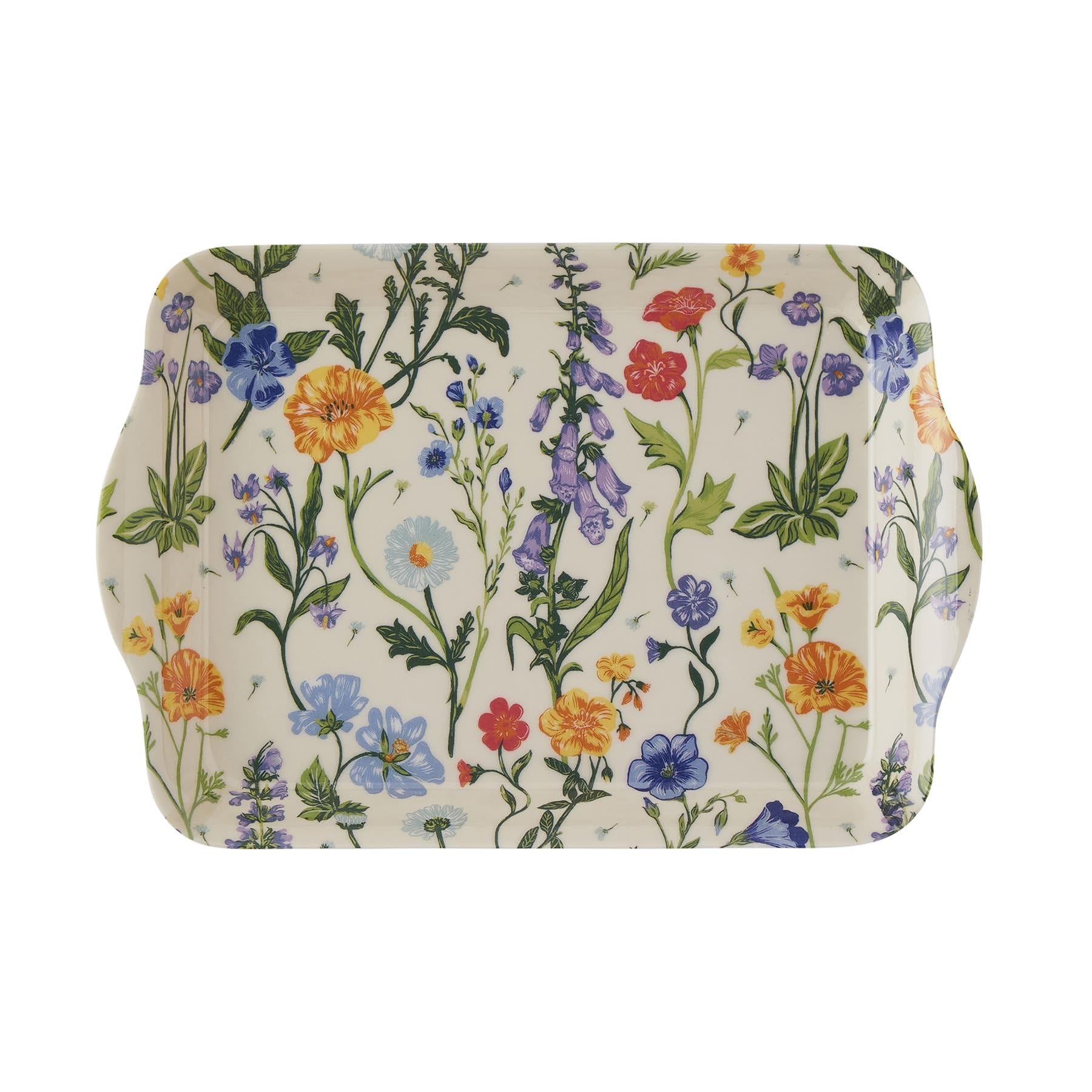 Ulster Weavers - Garden Flowers Serving Food Tray (21 x 14 x 2cm) - Dishwasher Safe - Plastic Serving Tray - Kitchen Accessories - Botanical Floral Serving Tray/Dinner Tray/Tea Tray/Snack Tray