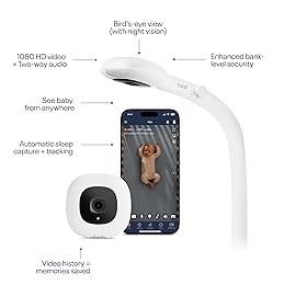 Nanit Pro Smart Baby Monitor - Camera & Floor Stand - 1080p Wi-Fi Video Camera, 2-Way Audio, See Your Baby from Anywhere, Sound/Motion/Cry Notifications, Night Vision