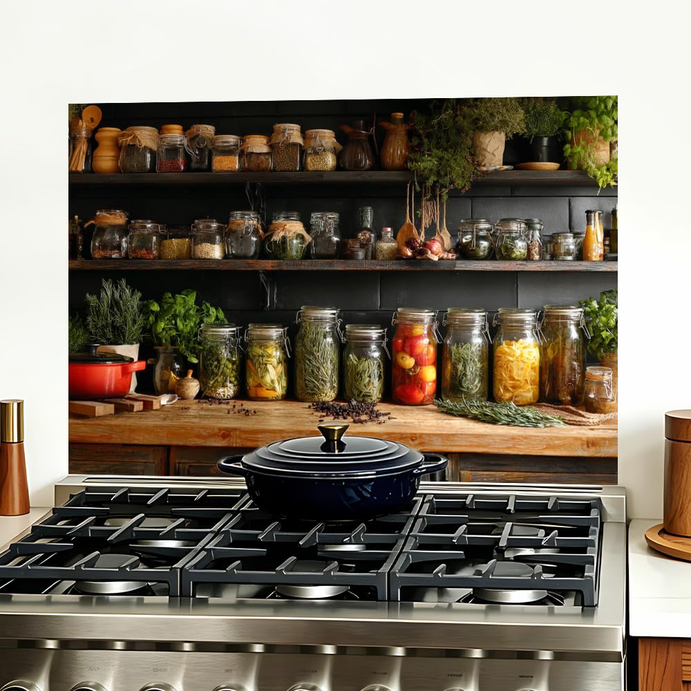 Herb Spice Shelf Kitchen Backsplash Peel and Stick, 35.4x23.6 in