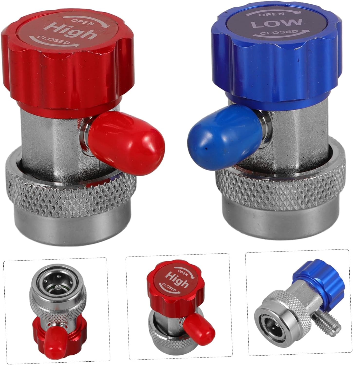 1 Pair Automotive Air Conditioning Quick Couplers Adjustable Adapter Tool for Easy Maintenance Compatible with Various Refrigerants Durable Reliable Design for Personal
