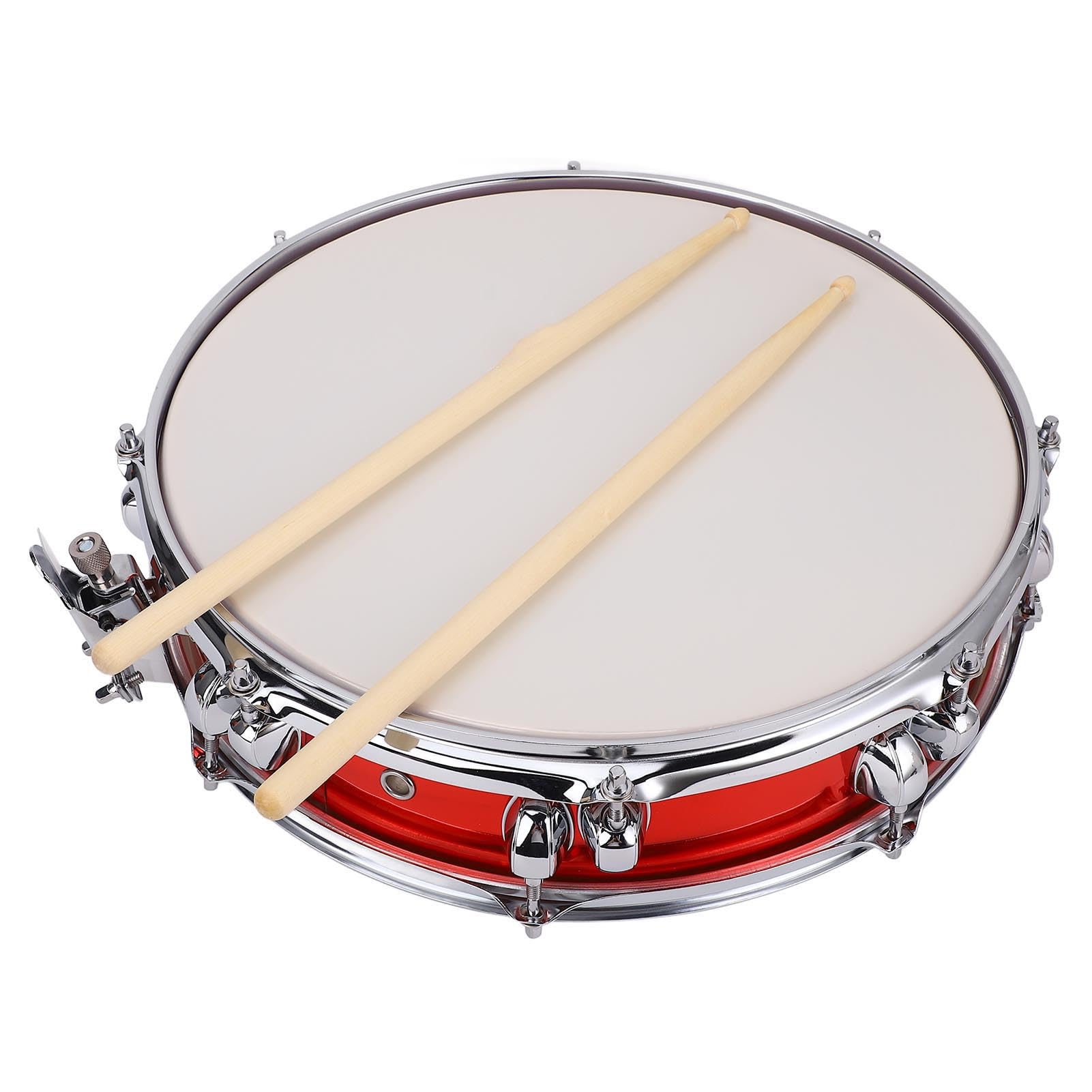 Generic Rullante da 14 Pollici, Leggero e Resistente con Bacchette, Perfetto per Studenti Principianti e Sessioni di Pratica Nella Musica Pop (rosso)