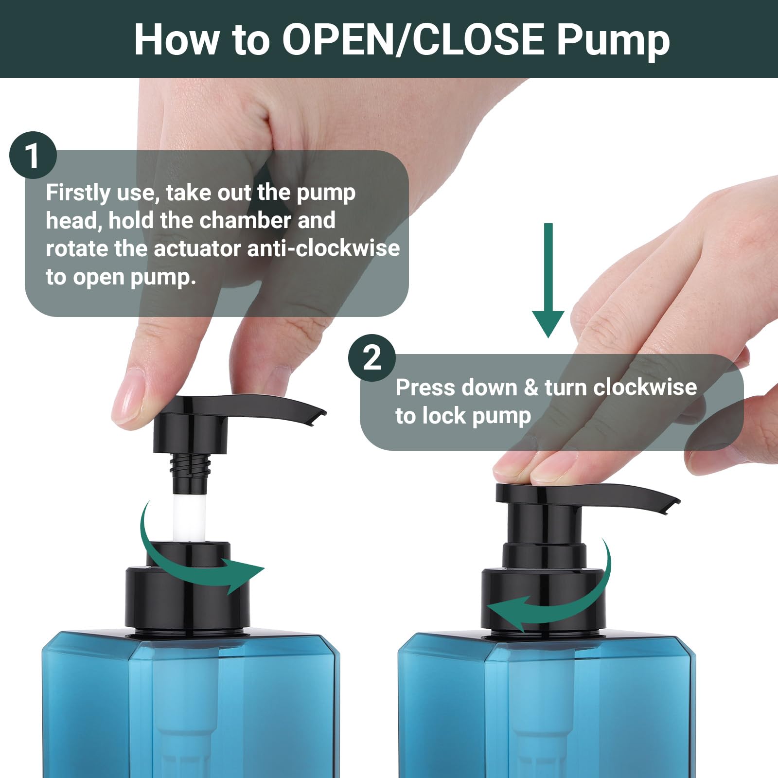 Refillable PET Pump Dispenser Bottles
