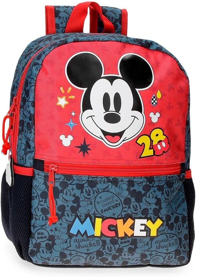 Disney Mickey Get Moving Mochila Escolar Adaptable a Carro Multicolor 25x32x12 cms Poliéster 9,6L