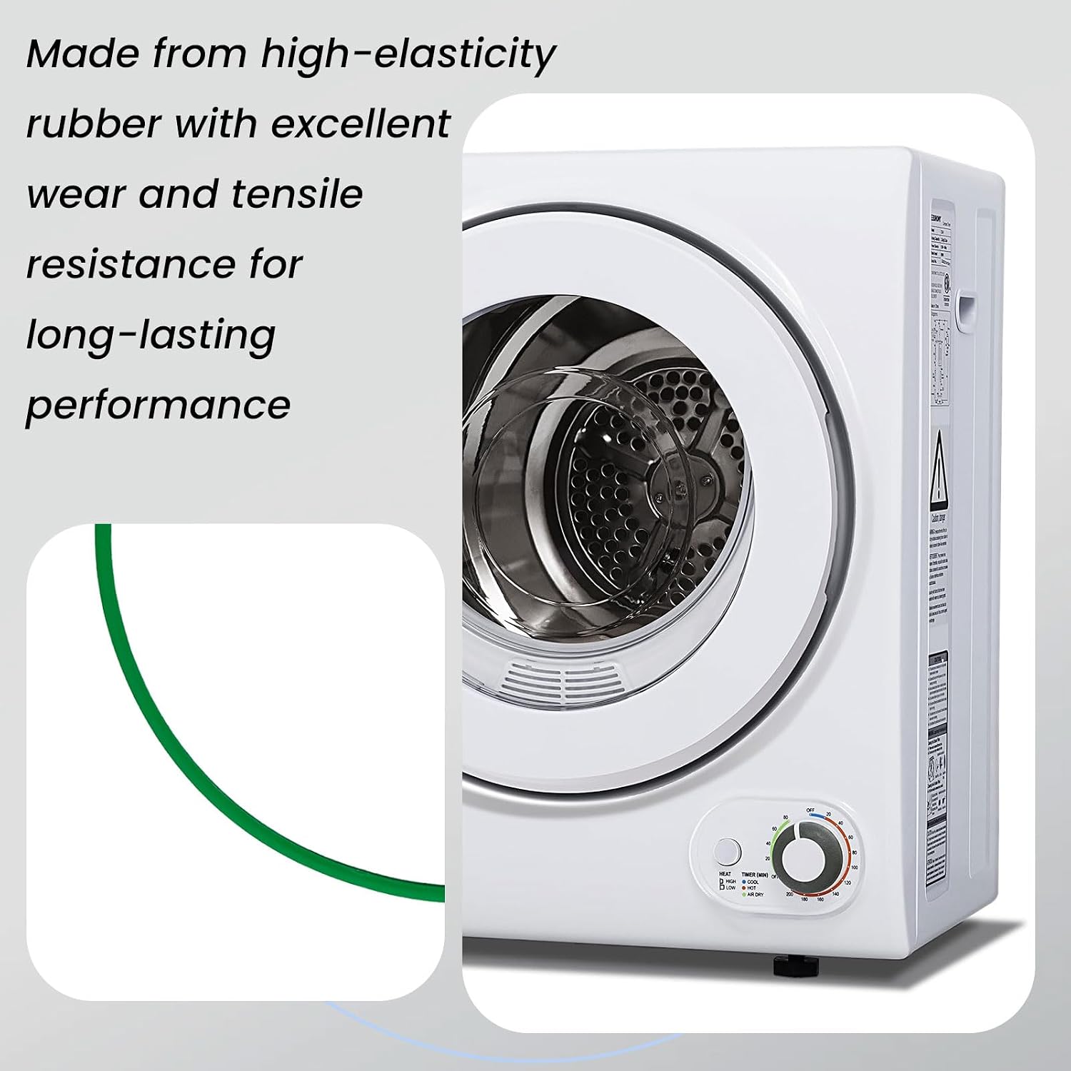 Compatible Fan Belt for Euhomy CD-6 & CD-7 Mini Dryer, Replacement Belt for Compact Dryer Blower, Durable and Easy to Install