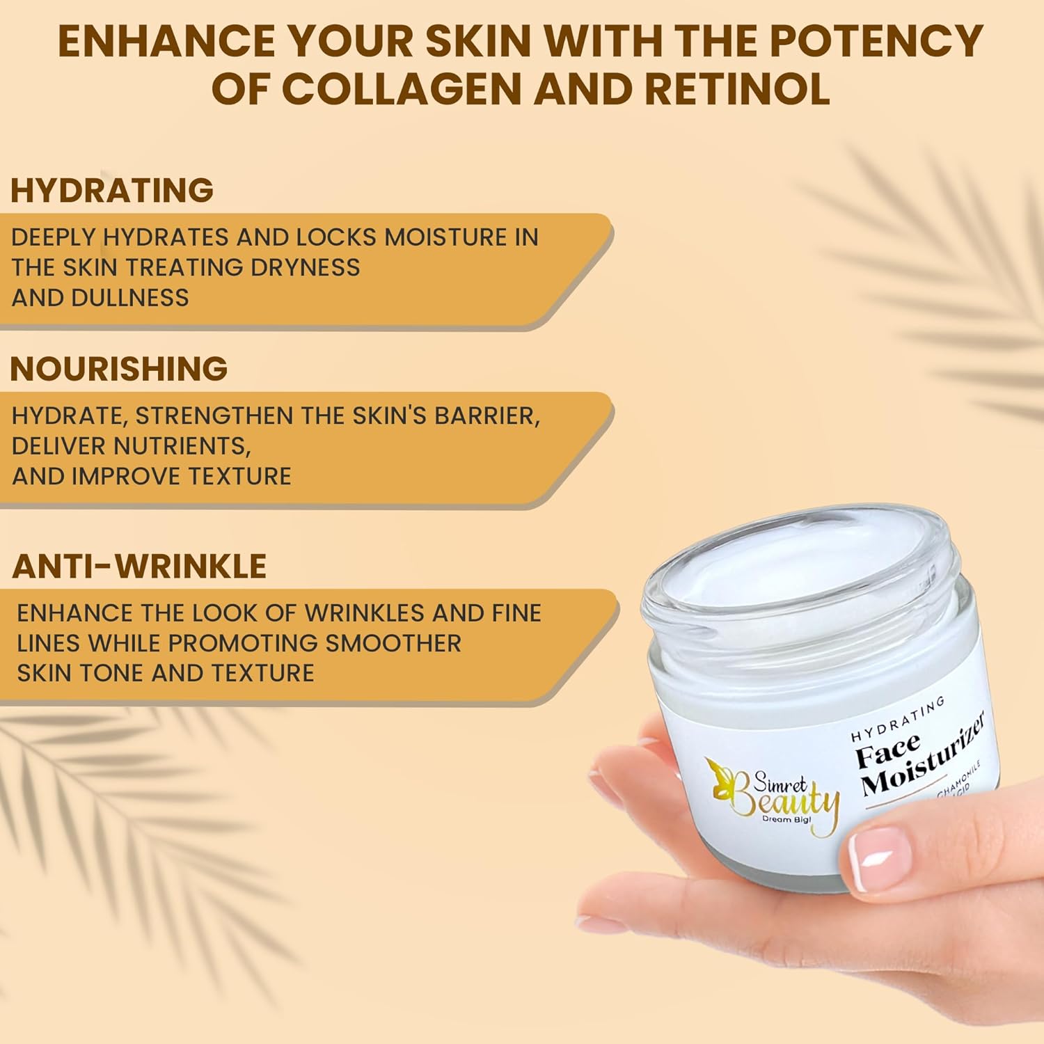 Hydrating Face Moisturizer - Daily Face Cream with Hyaluronic Acid, Vitamin E & C, Chamomile & Aloe for Oily, Acne-Prone, and Sensitive Skin - Vegan, Cruelty-Free, 2 oz